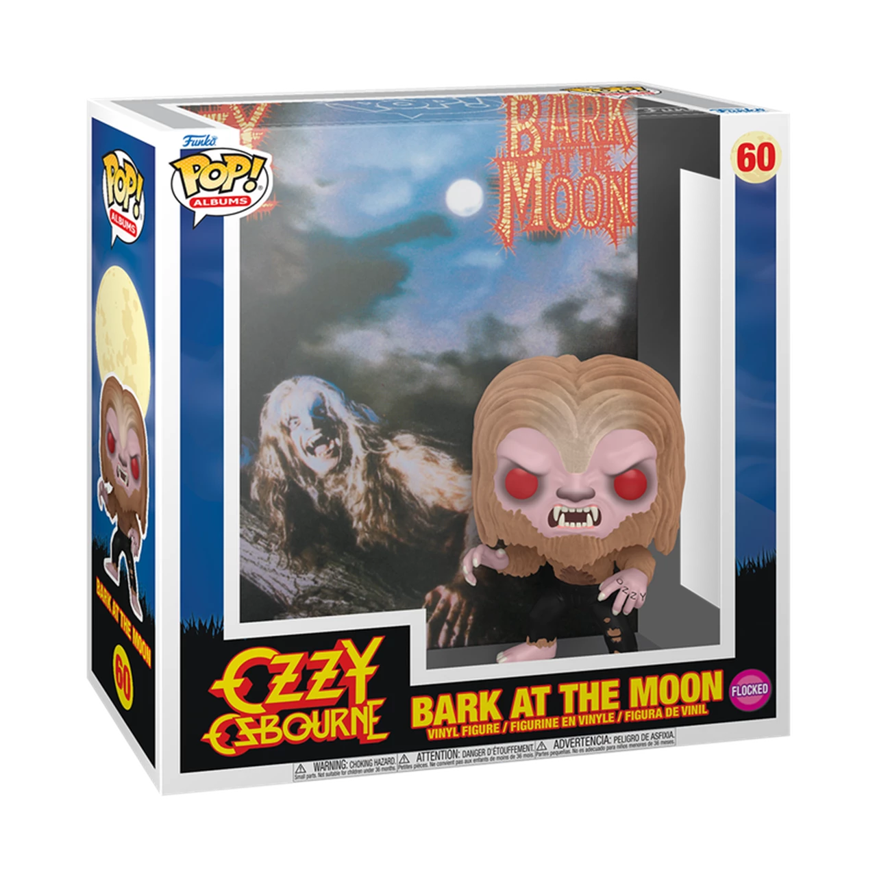 Funko Pop! Rocks Album Cover Ozzy Osbourne Bark At The Moon Flocked #60
