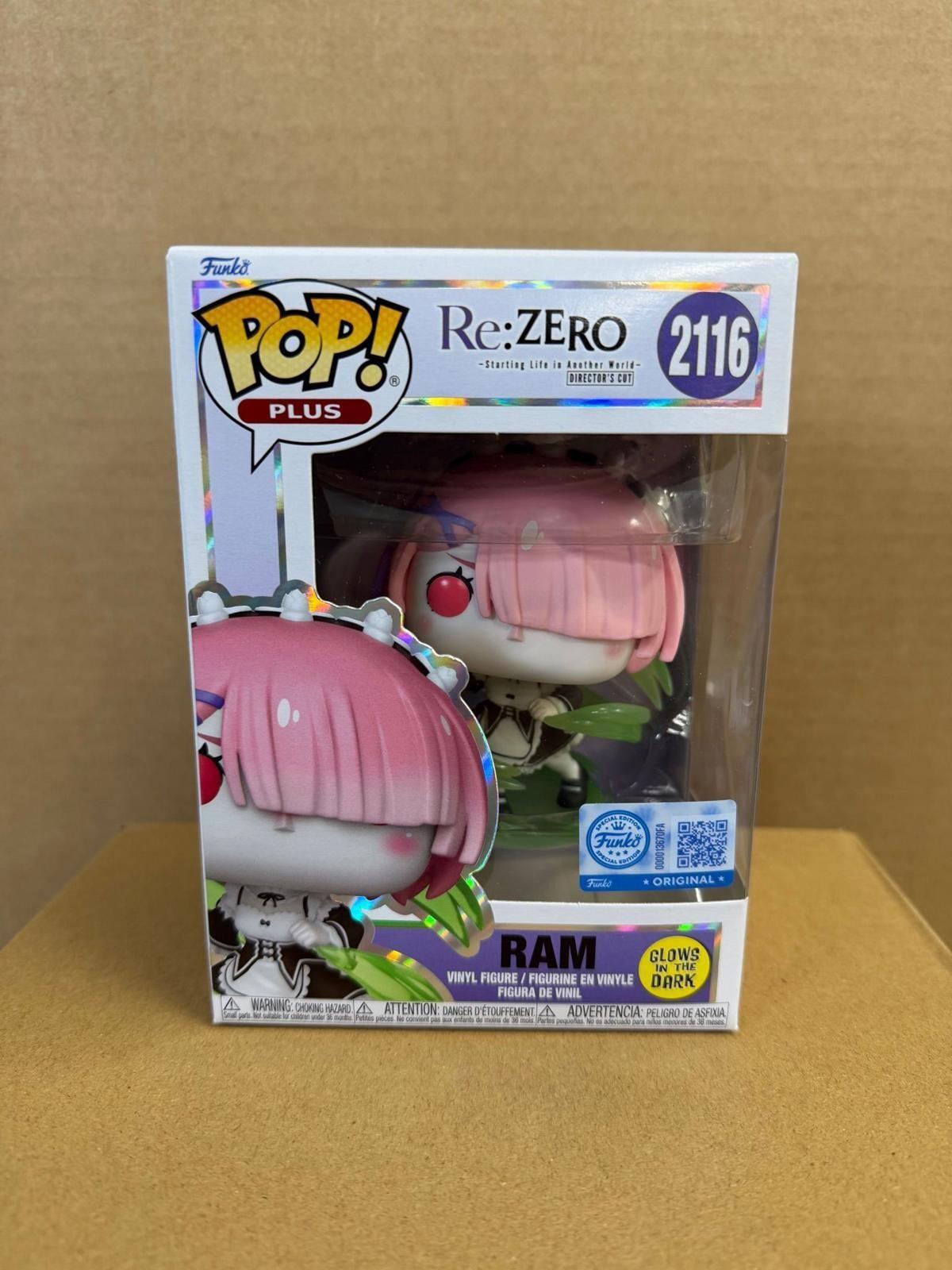 Funko Pop! Anime Plus Re:ZERO Ram Vinyl Figure #2116 Glow in the Dark