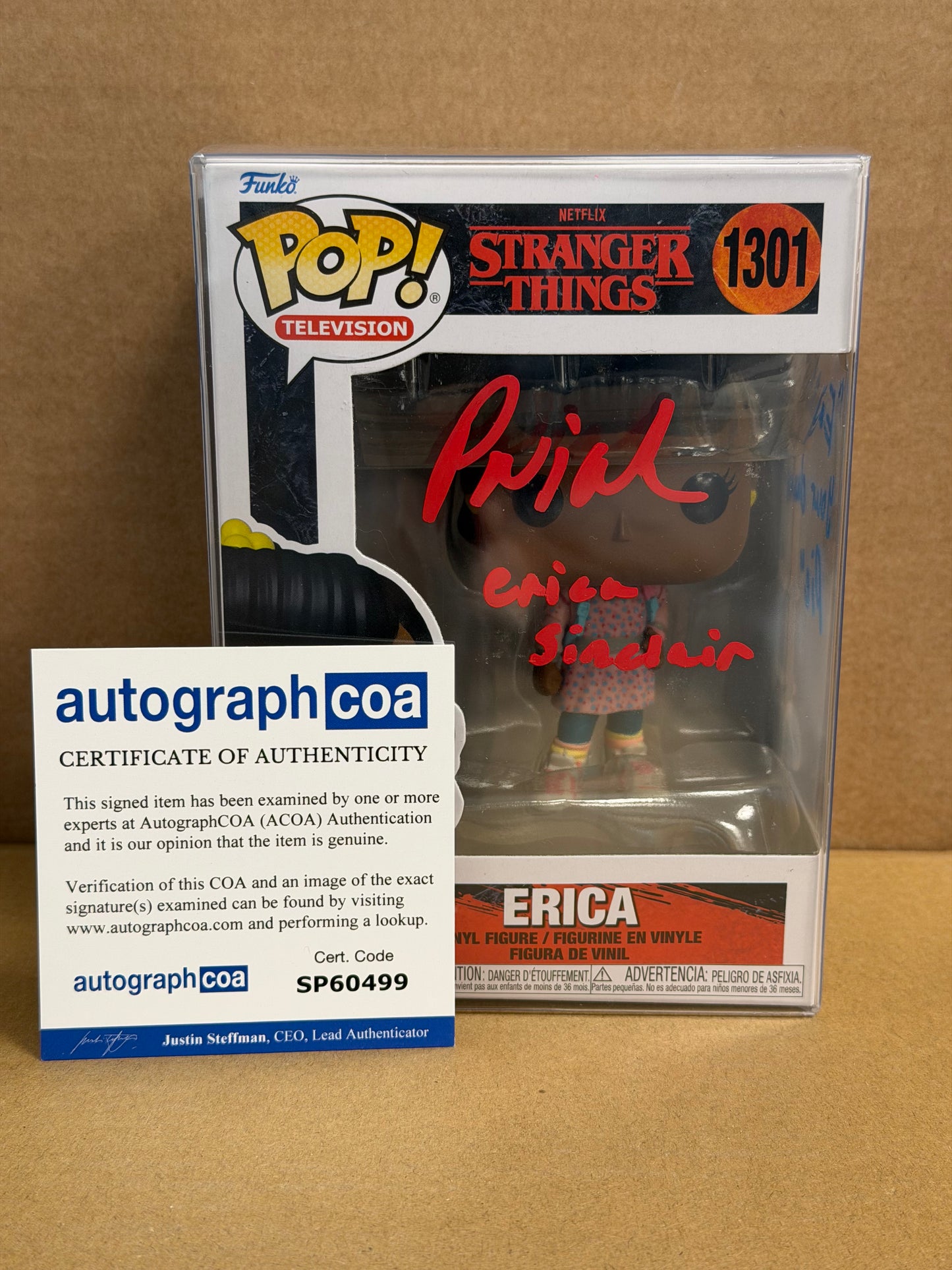Funko Pop! Television Stranger Things Erica Sinclair Signed Priah Ferguson COA #1301