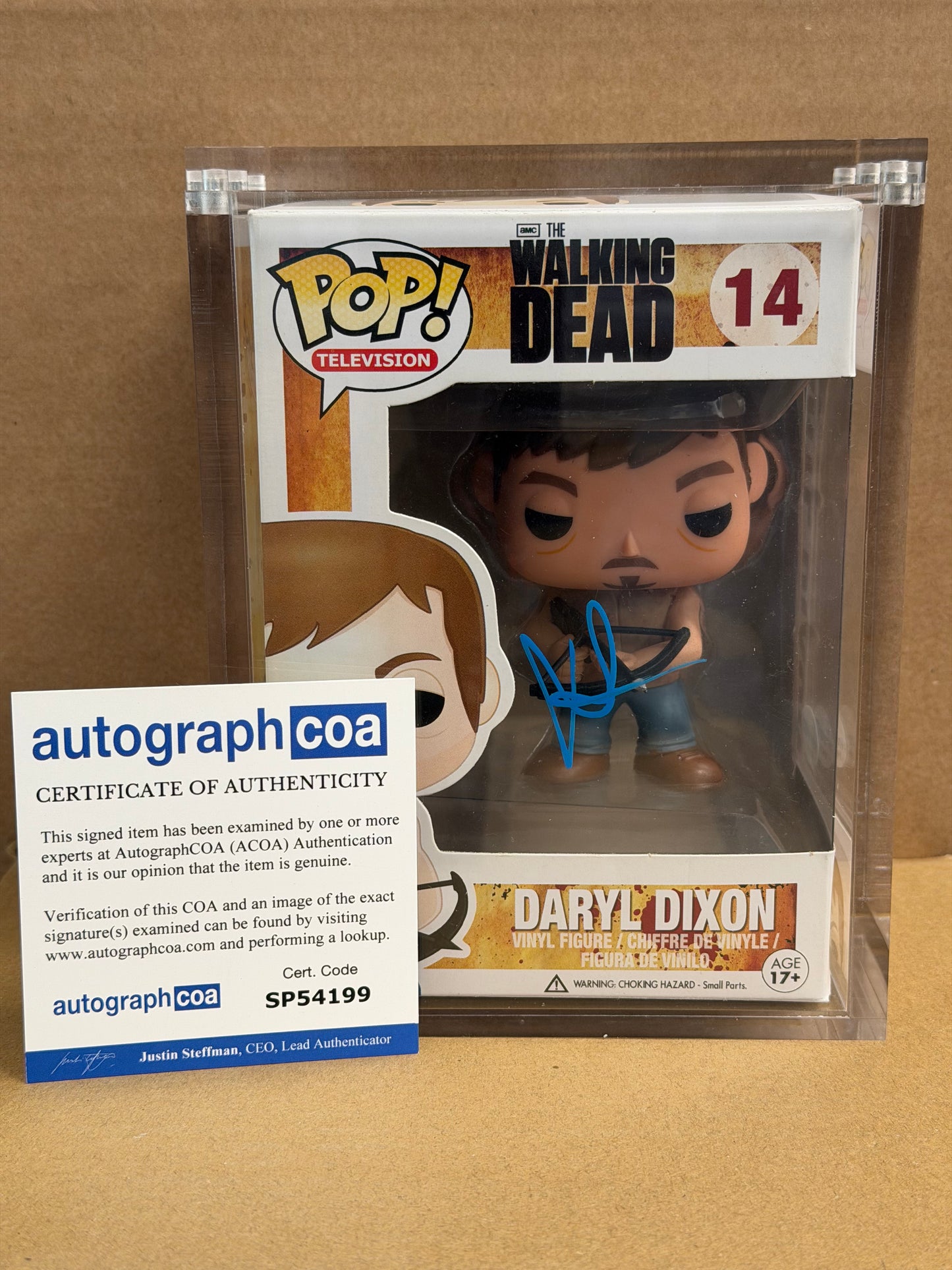 Funko Pop! Television The Walking Dead Daryl Dixon Signed Norman Reedus COA #14