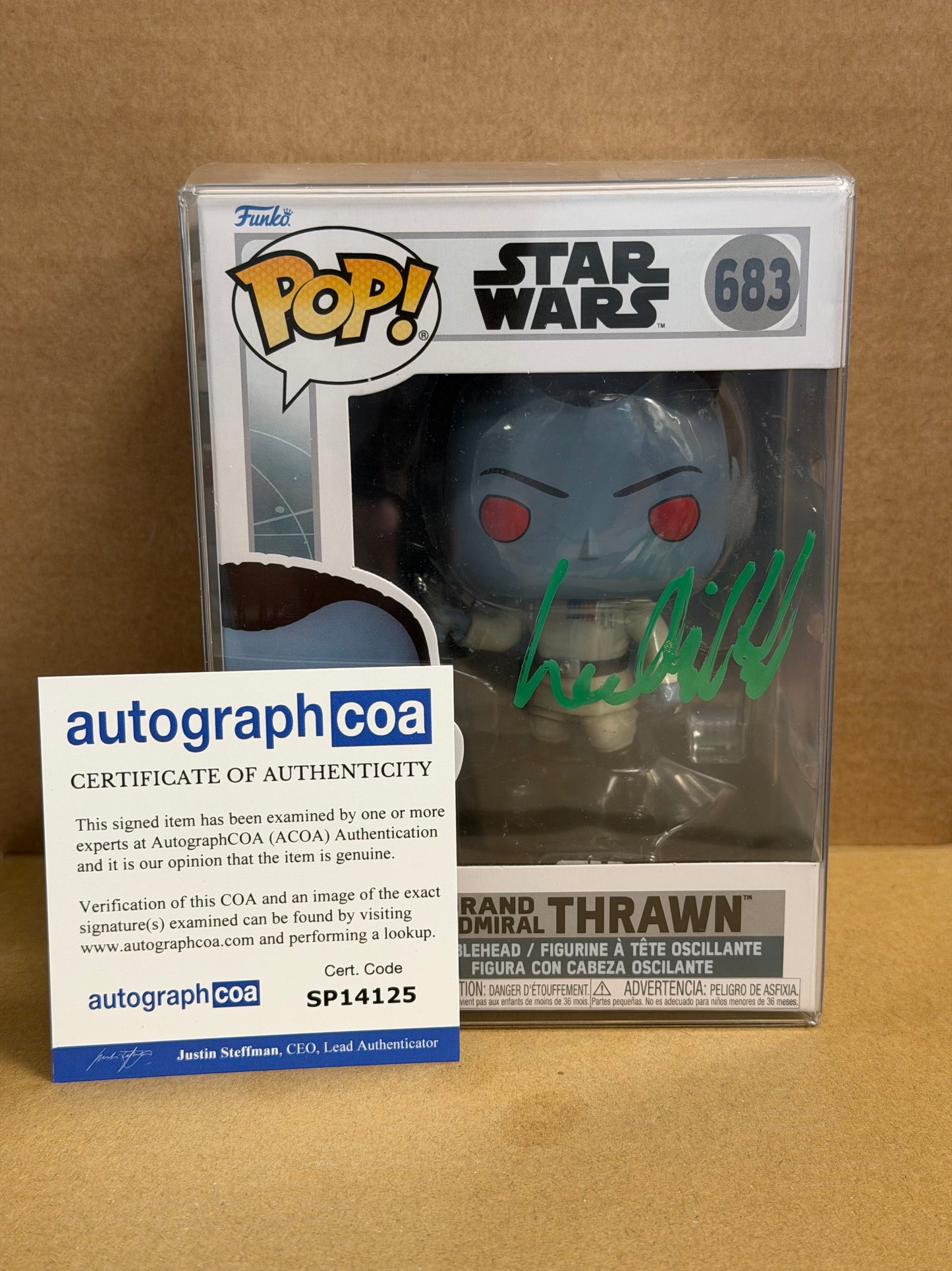 Funko Pop! Star Wars Grand Admiral Thrawn Signed Lars Mikkelsen COA #683