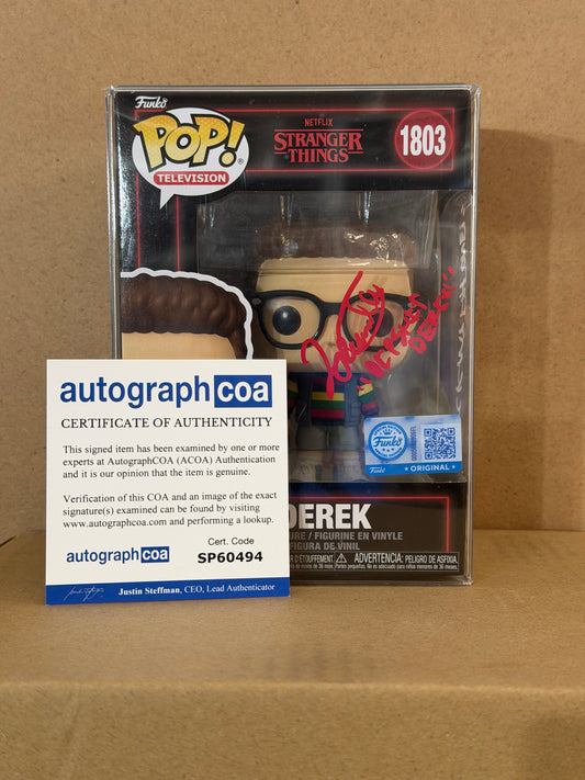 Funko Pop! Stranger Things Derek Signed Jake Connely COA #1803