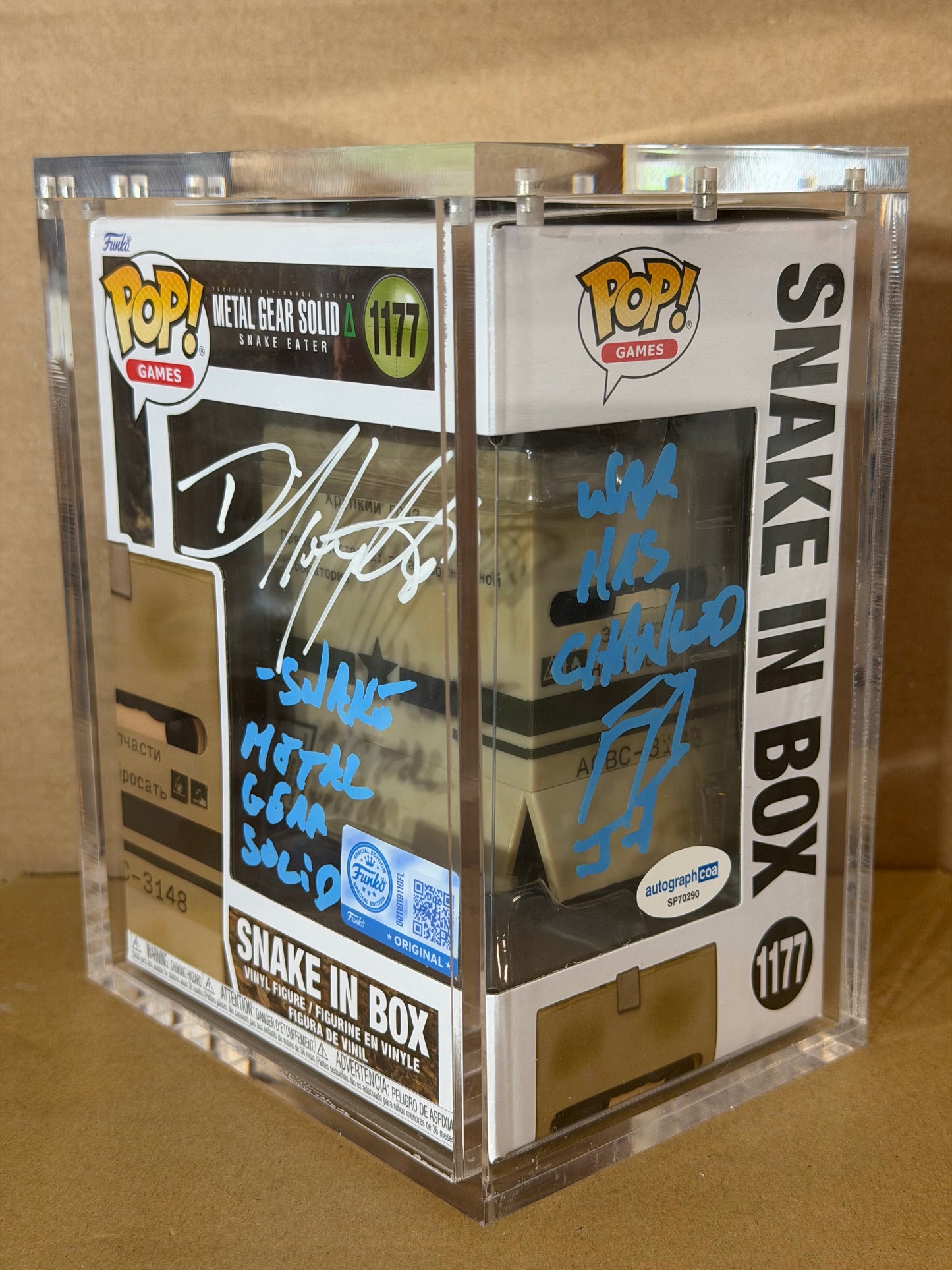 Funko Pop! Games Metal Gear Snake In Box Signed David Hayter #1177