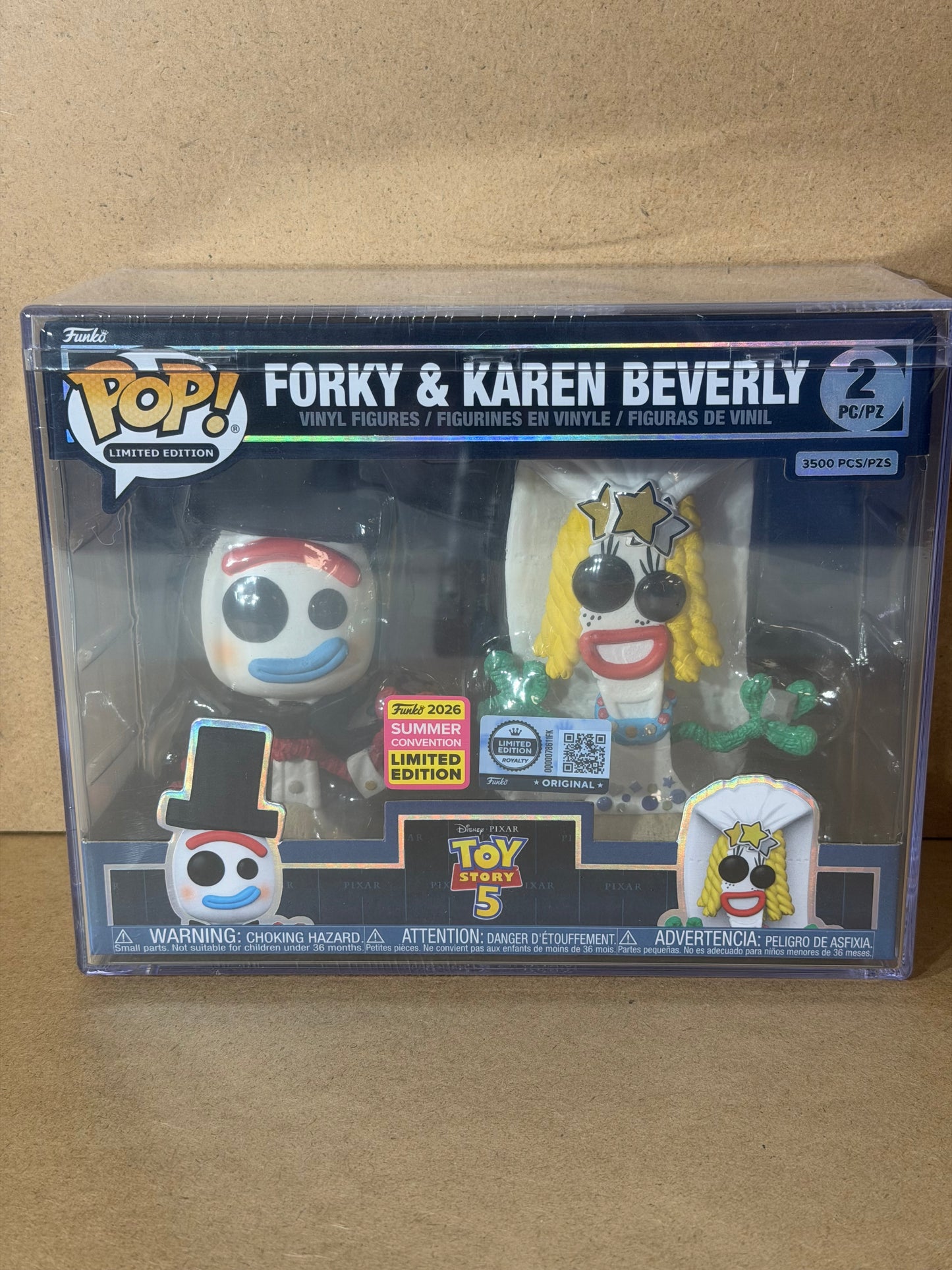 Funko Pop! Disney Toy Story 5 Forky & Karen Beverly 2 Pack 2026 SDCC 3500pcs LE