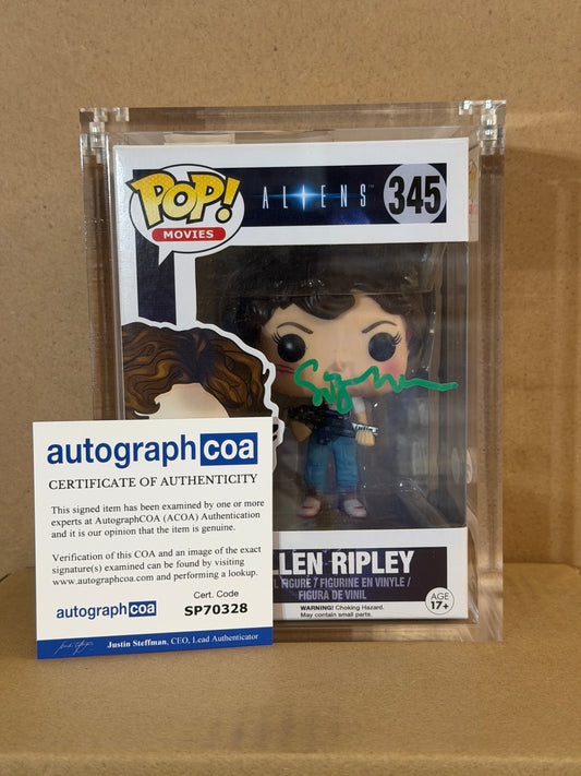 Funko Pop! Movies Aliens Ellen Ripley Signed Sigourney Weaver COA #345