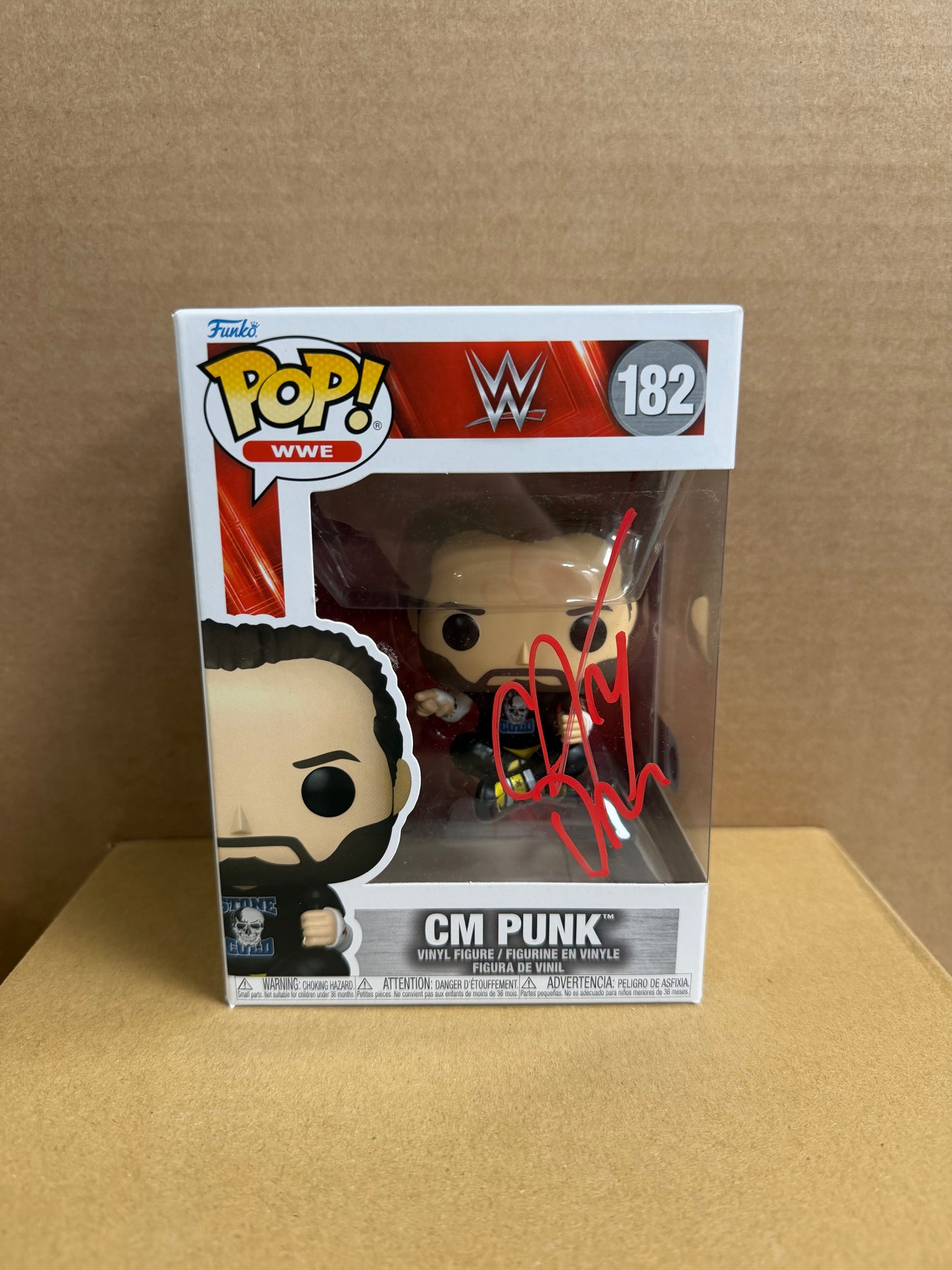 Funko Pop! WWE CM Punk Signed COA #182 WS