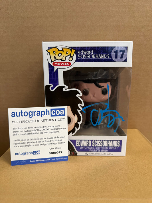 Funko Pop! Movies Edward Scissorhands Signed Johnny Depp COA #17 WS