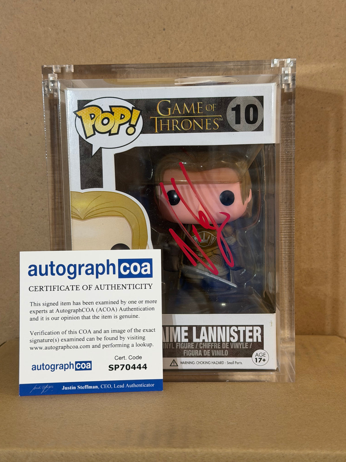Funko Pop! Television Game Of Thrones Jaime Lannister Signed Nikolaj Coster #10