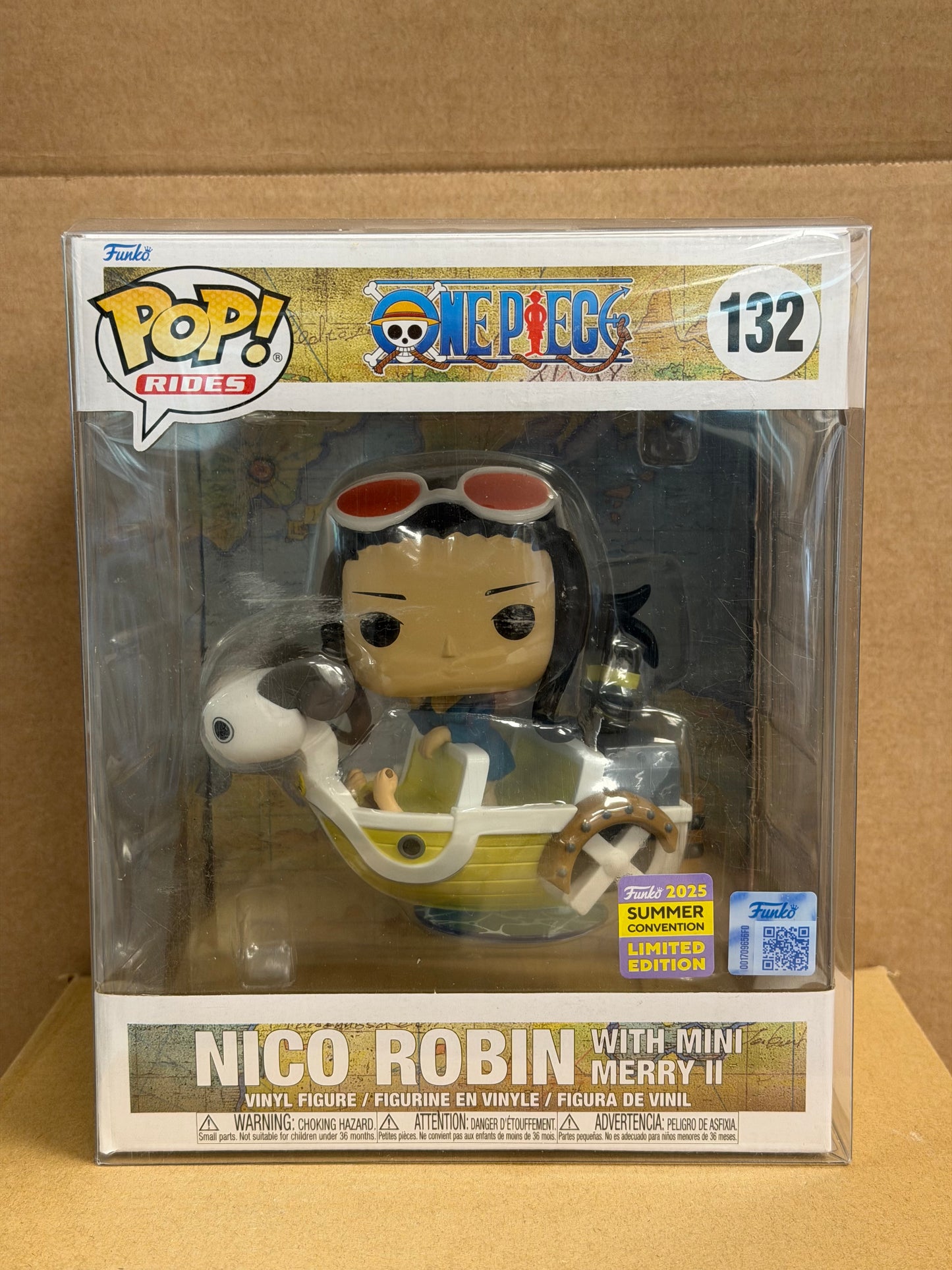 Funko Pop! Rides Anime One Piece Nico Robin W/ Mini Merry #132 2025 Convention + Protector
