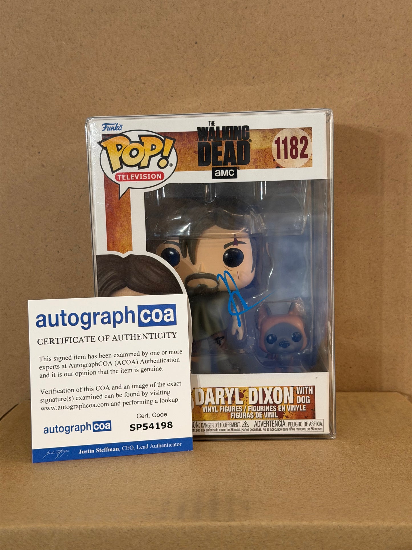 Funko Pop! Television The Walking Dead Daryl Dixon Signed Norman Reedus COA #1182