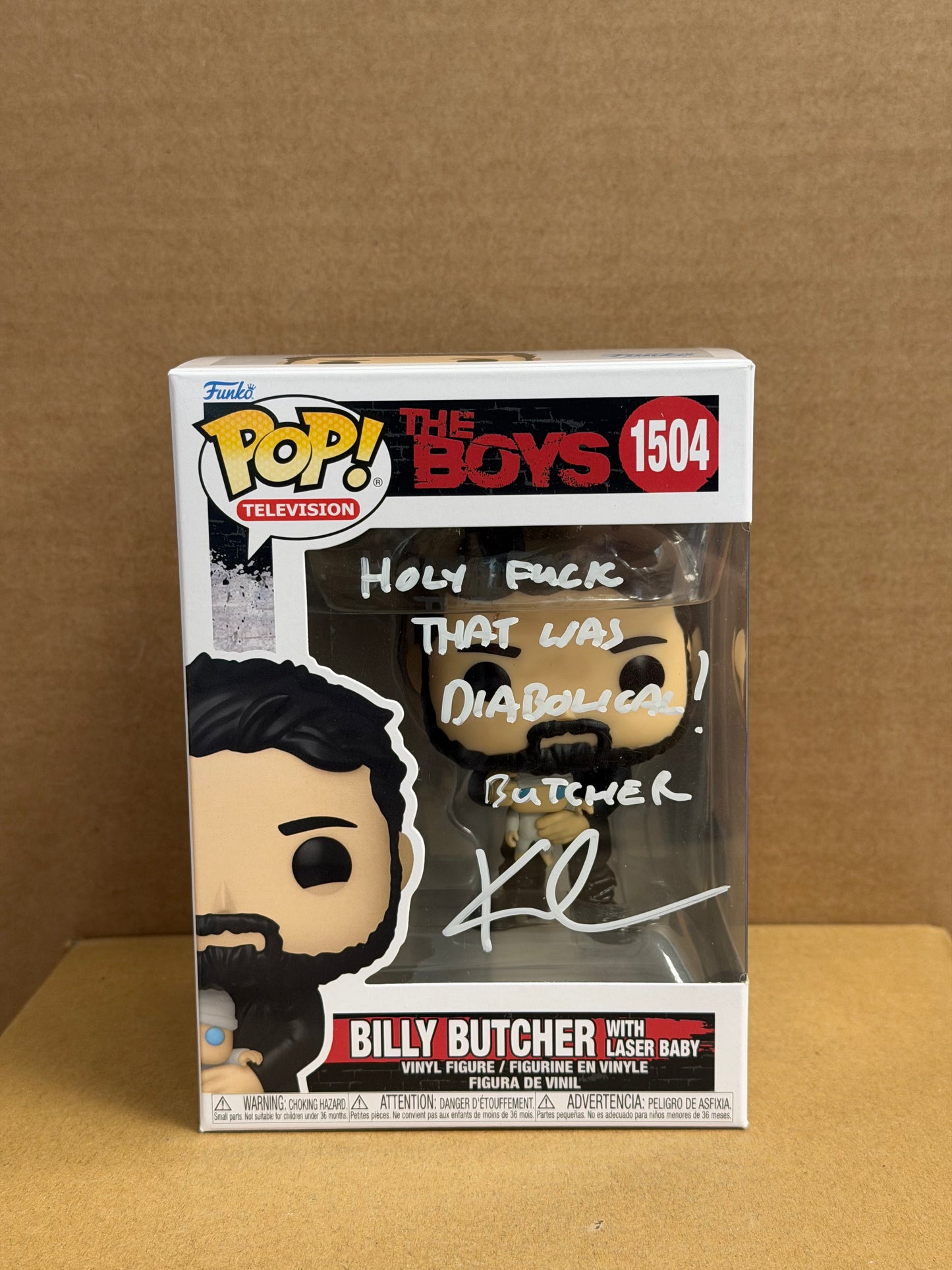 Funko Pop! Television The Boys Billy Butcher Signed Karl Urban COA #1504 WS