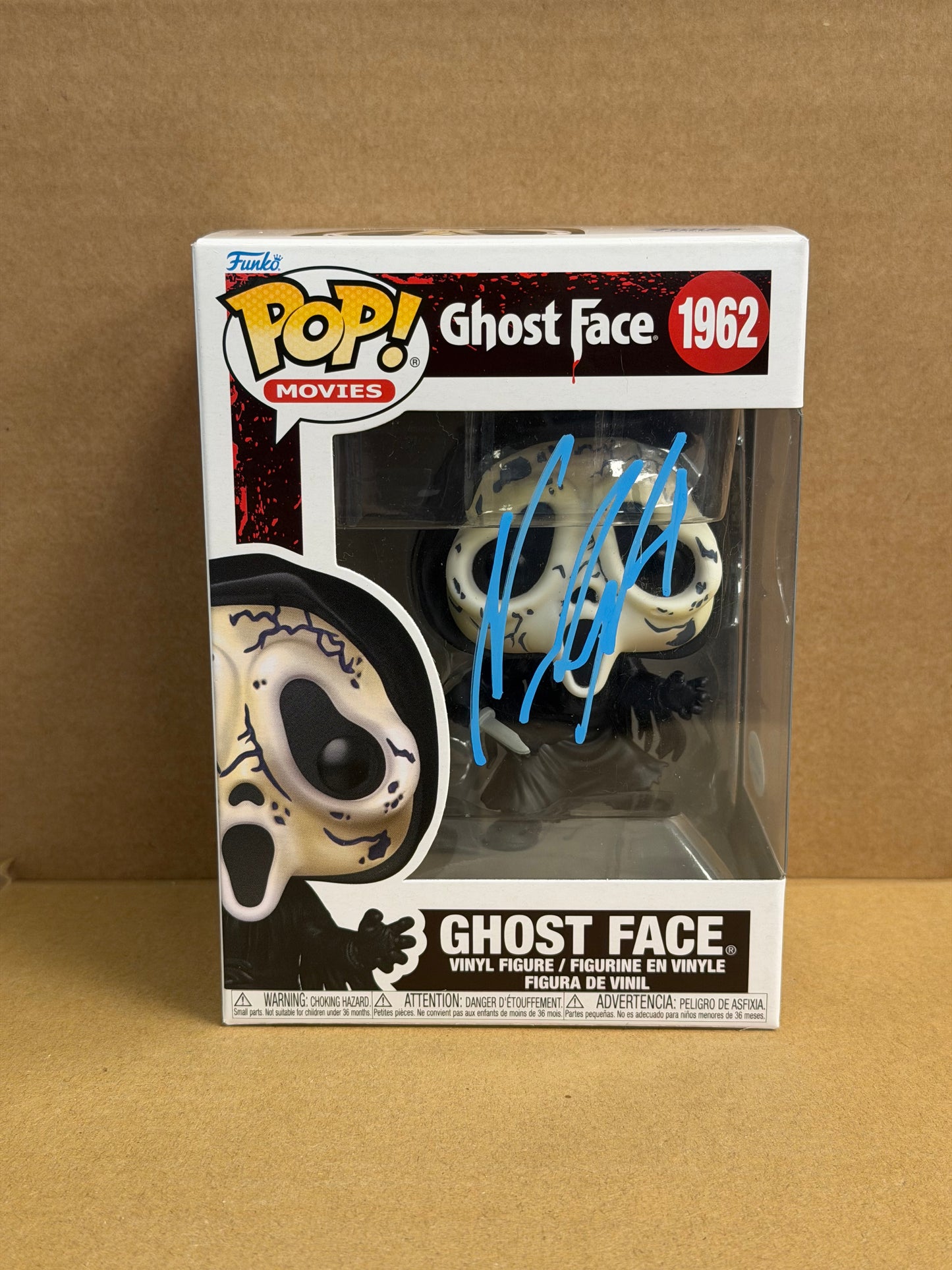 Funko Pop! Movies Ghost Face Signed Neve Campbell ‘Sidney Prescott’ COA #1962