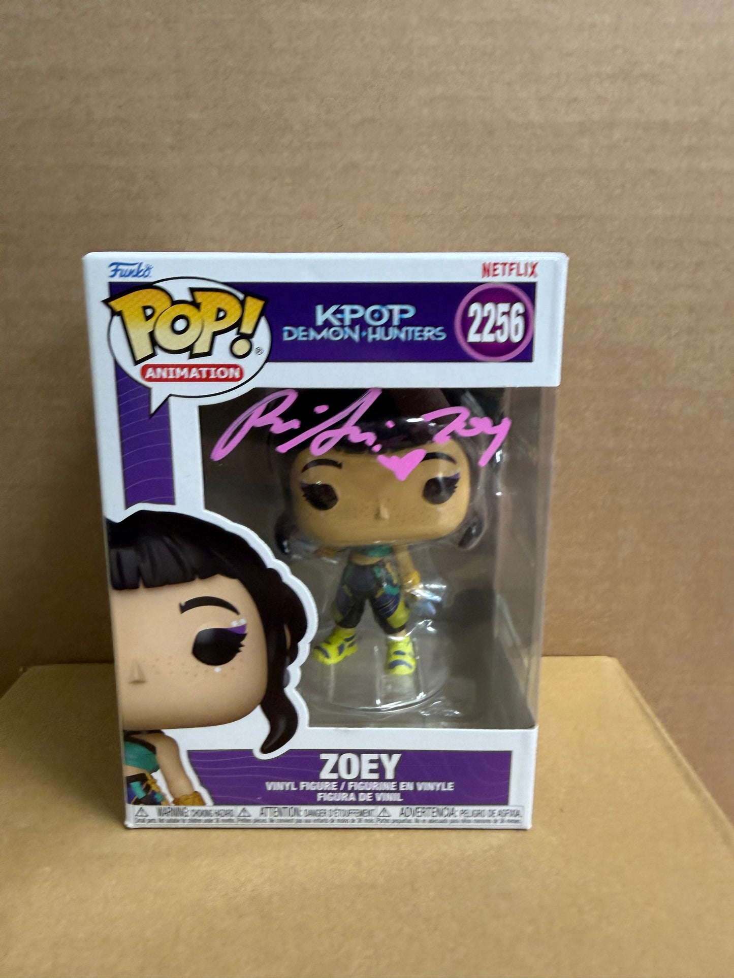 Funko Pop! Animation Kpop Demon Hunters Zoey Signed Rei Ami COA #2256