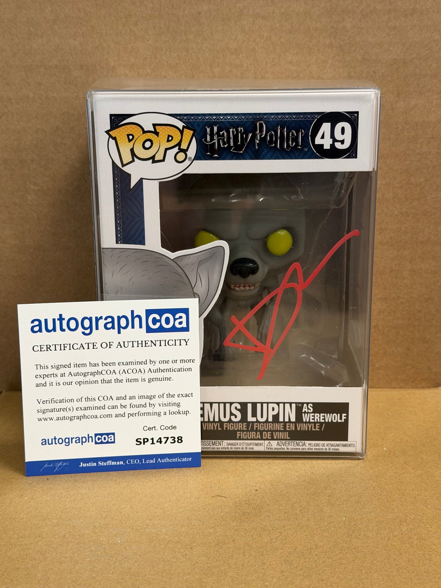 Funko Pop! Harry Potter Remus Lupin Signed David Thewlis COA #49