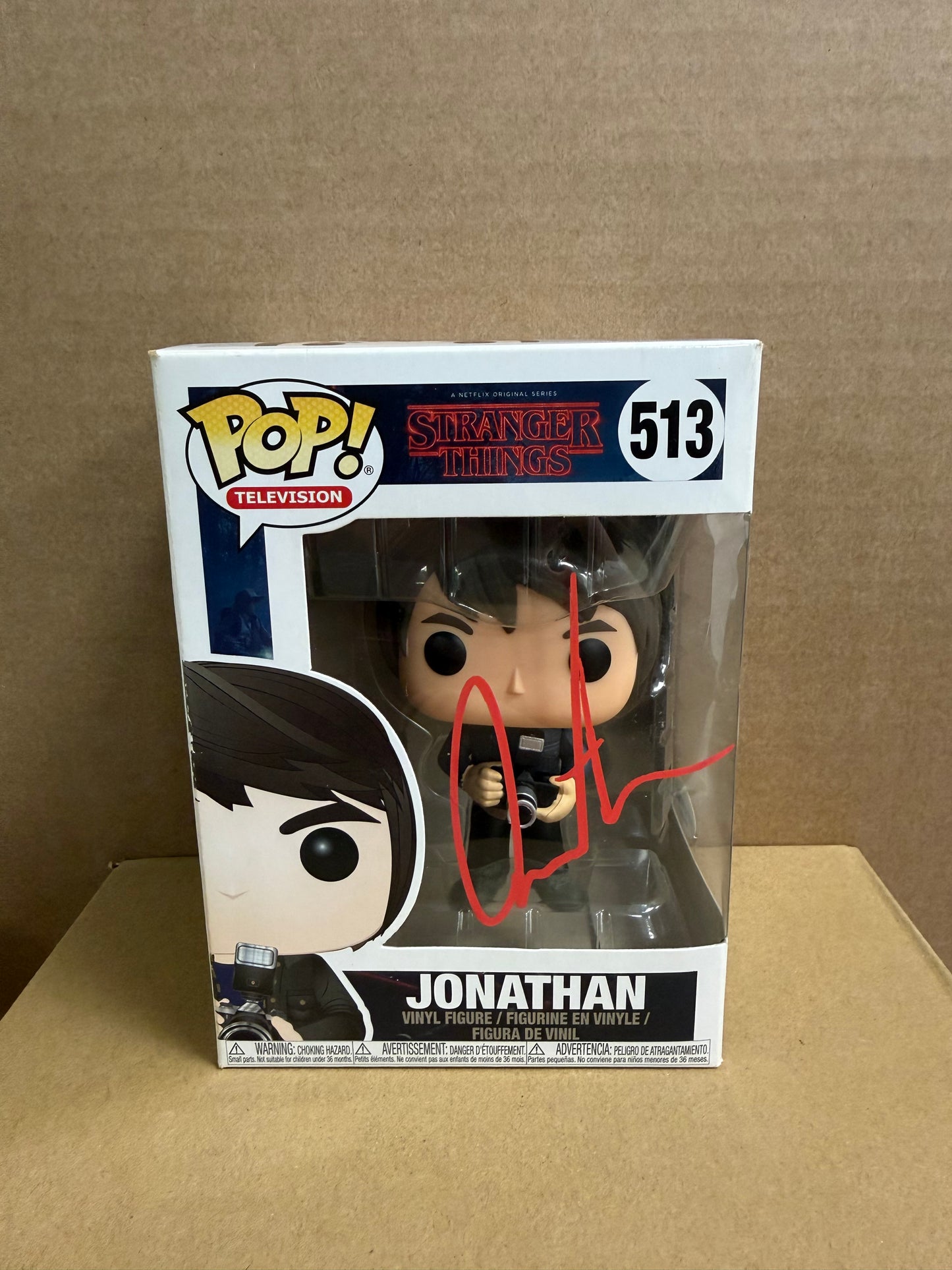 Funko Pop! Television Stranger Things Jonathan Signed Charlie Heaton COA #513 Double Signed