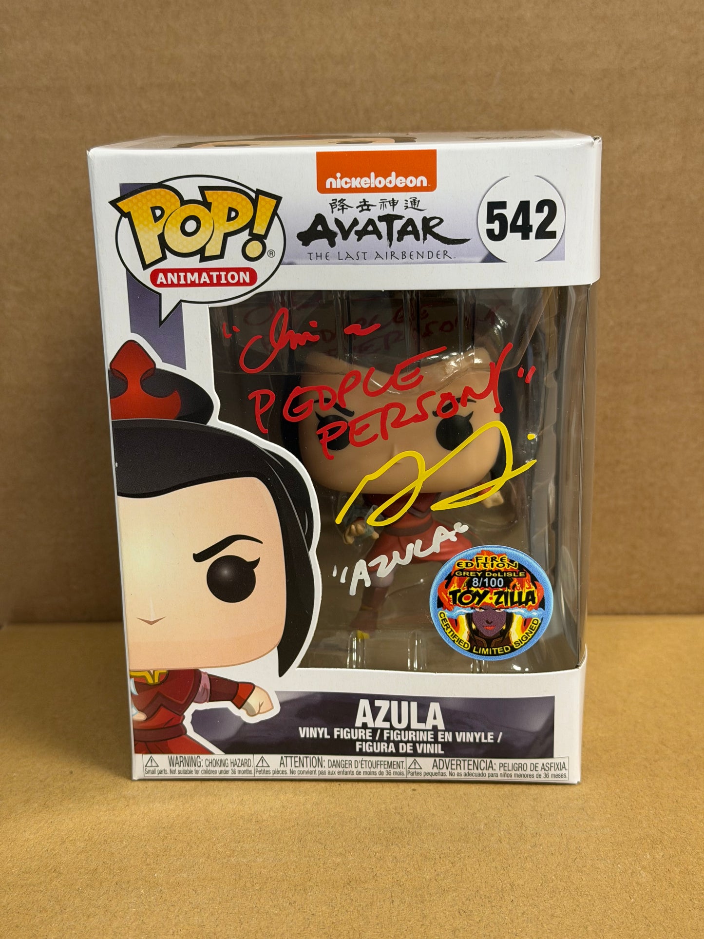 Funko Pop! Anime Avatar The Last Airbender Azula Signed Grey DeLisle COA #542