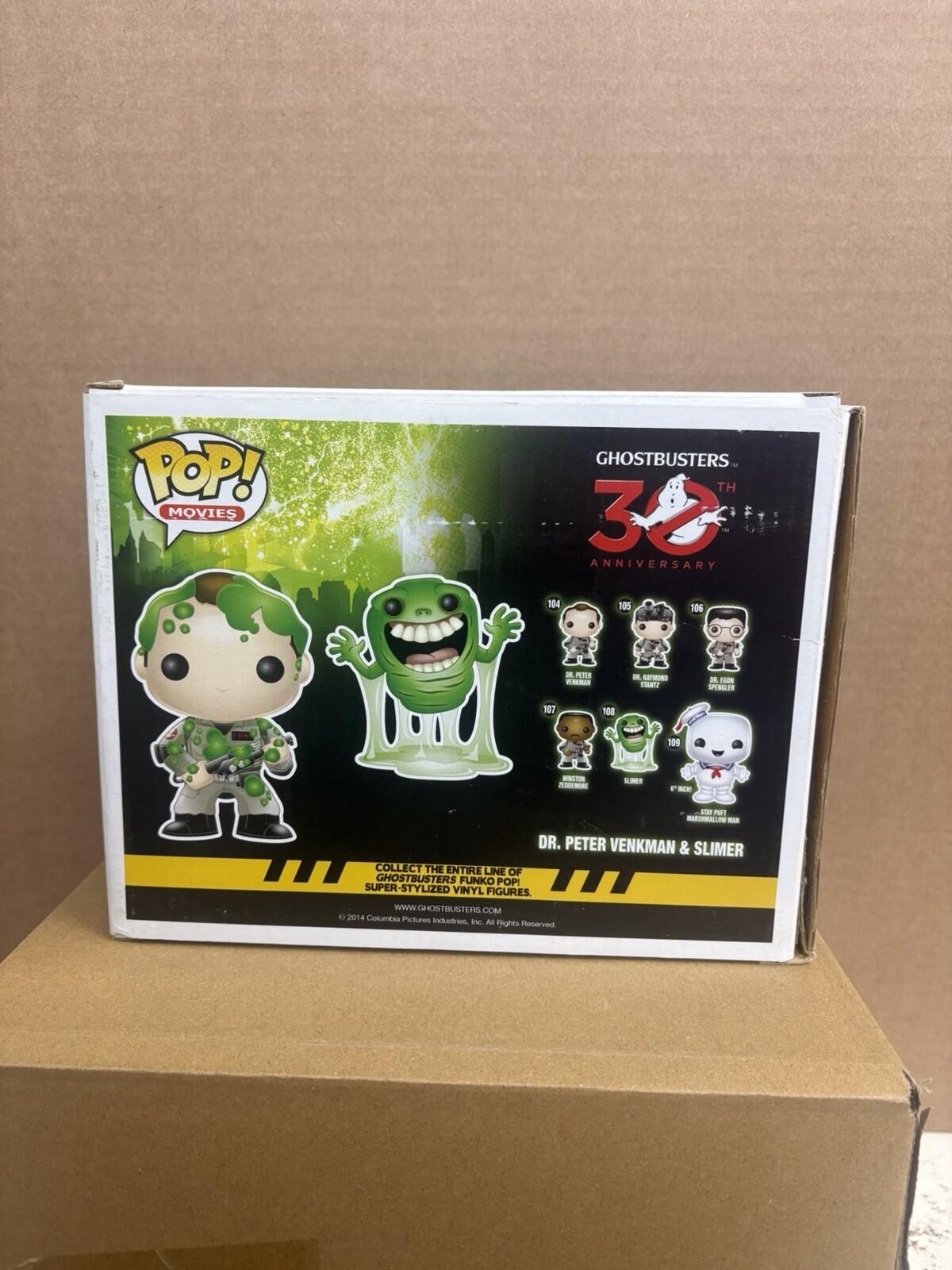 Funko Pop! Movies Dr. Peter Venkman & Slimer 2 Pack Box Damage