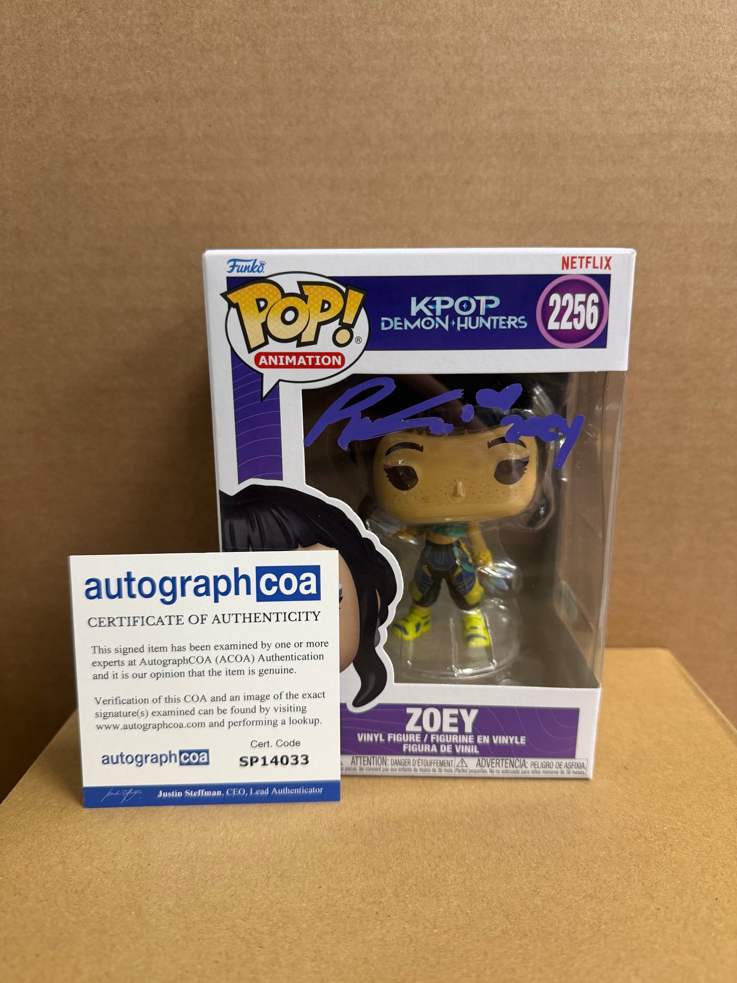 Funko Pop! Animation Kpop Demon Hunters Zoey Signed Rei Ami COA #2256