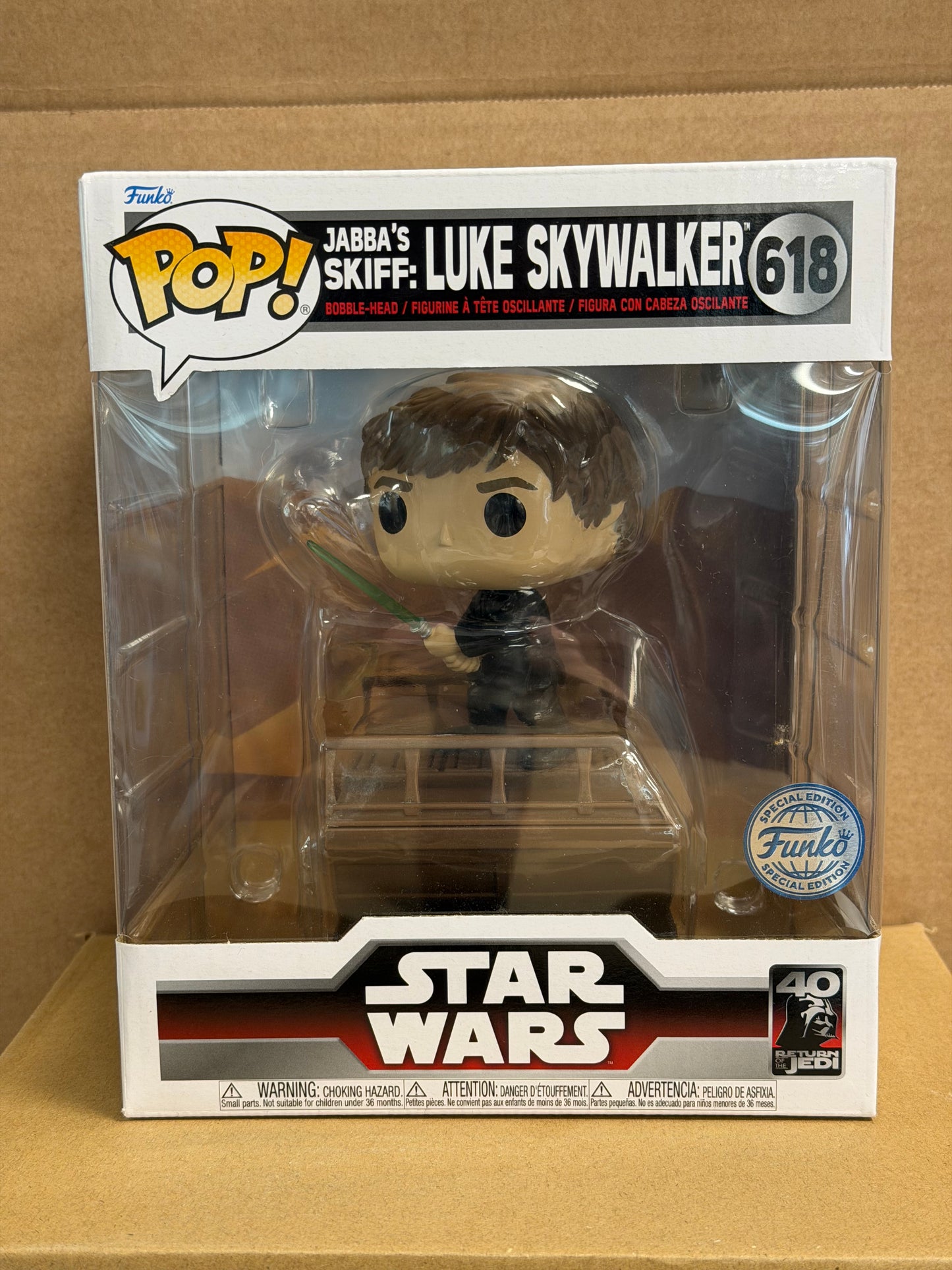 Funko Pop! Star Wars Jabba’s Skiff: Luke Skywalker #618 Special Edition + Protector