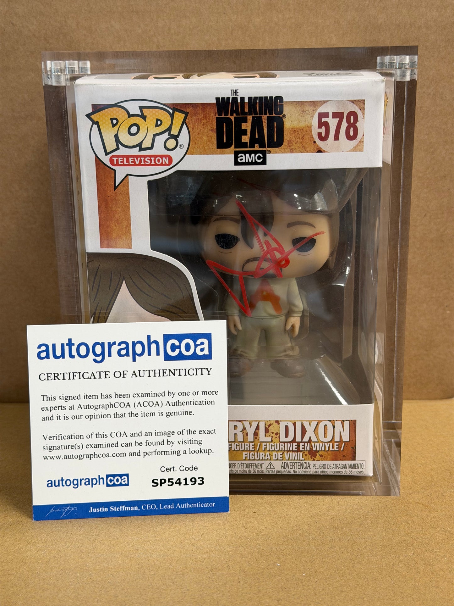Funko Pop! Television The Walking Dead Daryl Dixon Signed Norman Reedus COA #578