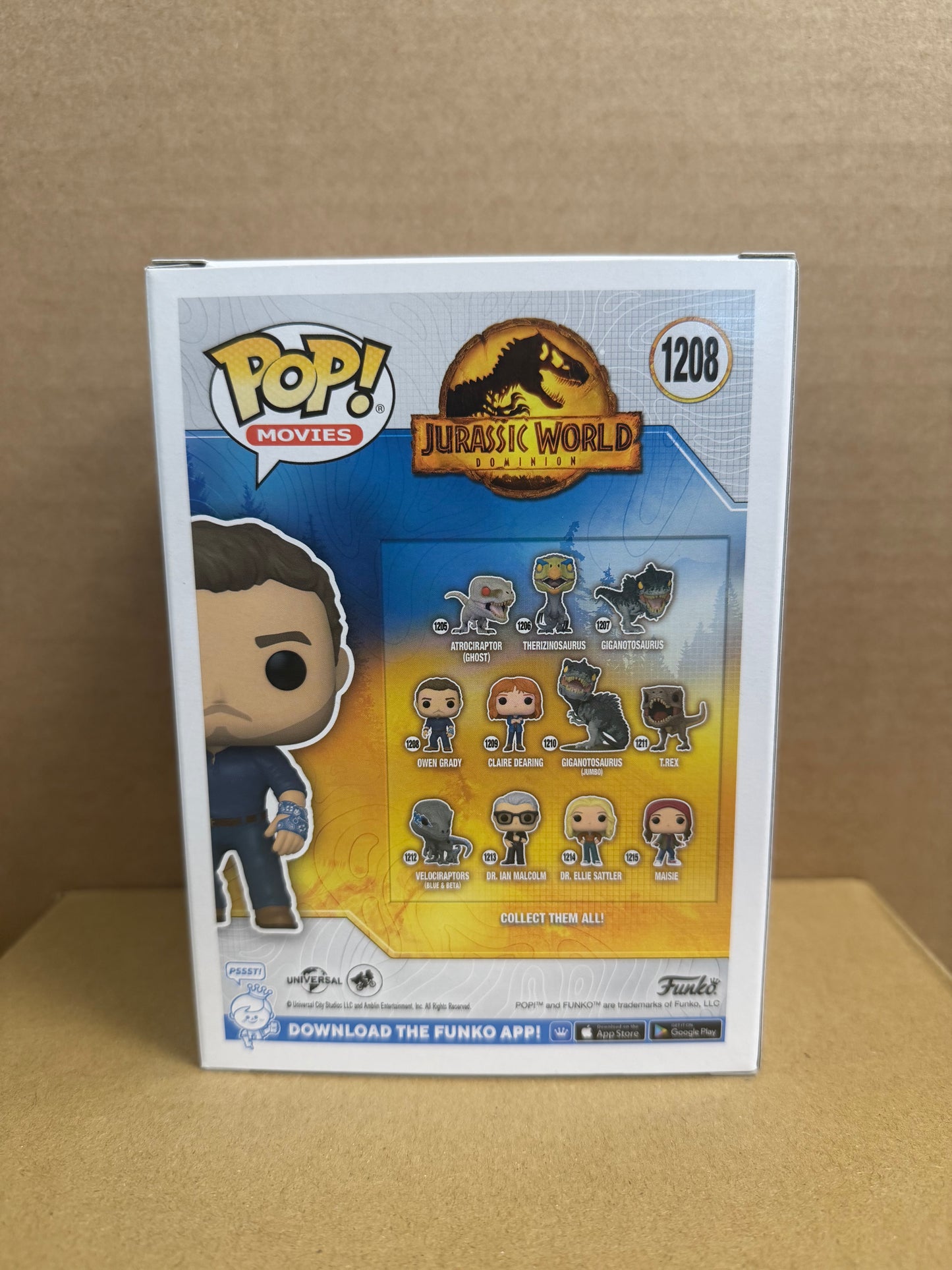 Funko Pop! Movies Owen Grady Sogned Chris Pratt #1208 WS COA