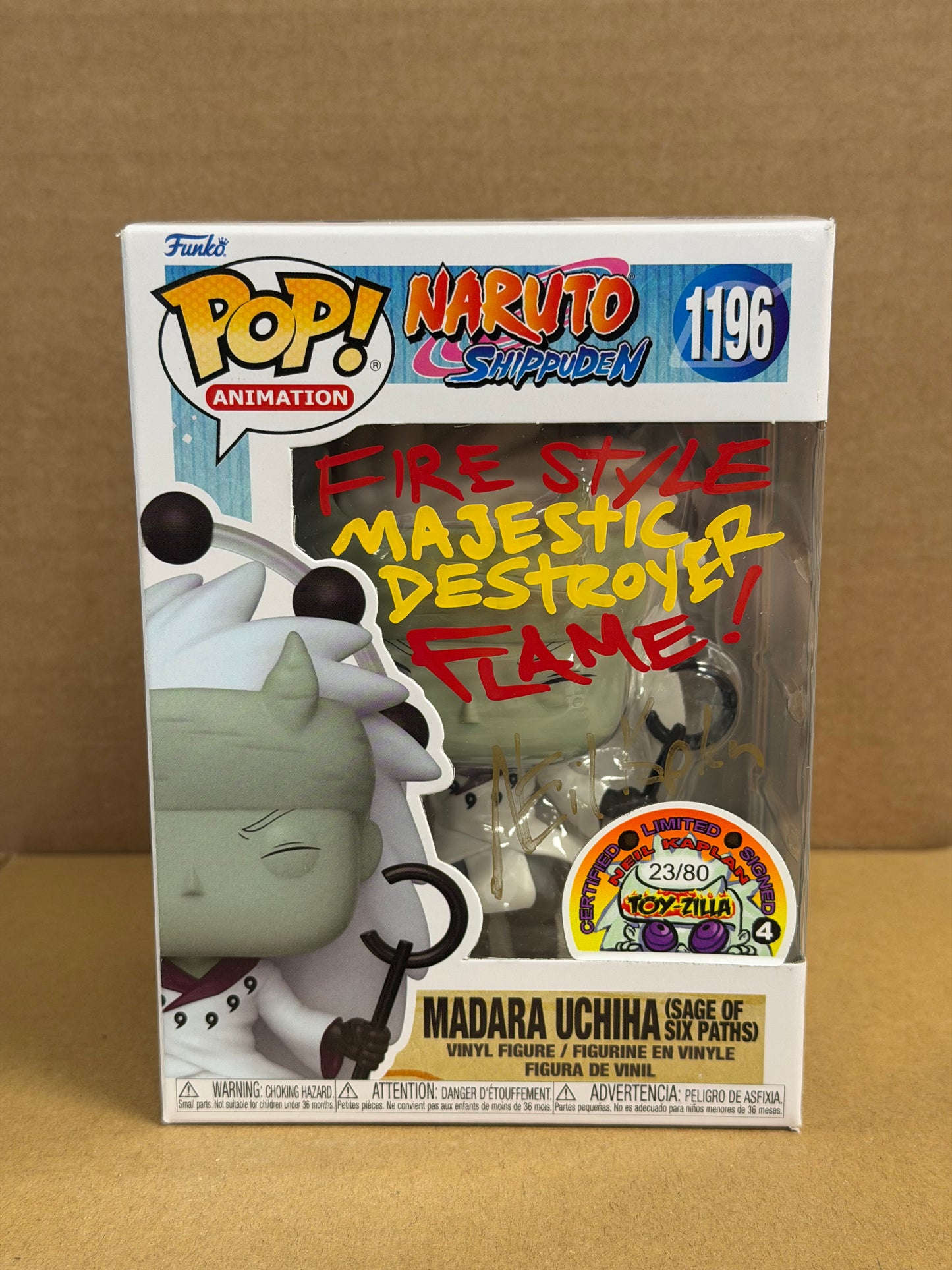 Funko Pop! Anime Naruto Shippuden Madura Uchiha Signed Neil Kaplan COA #1196