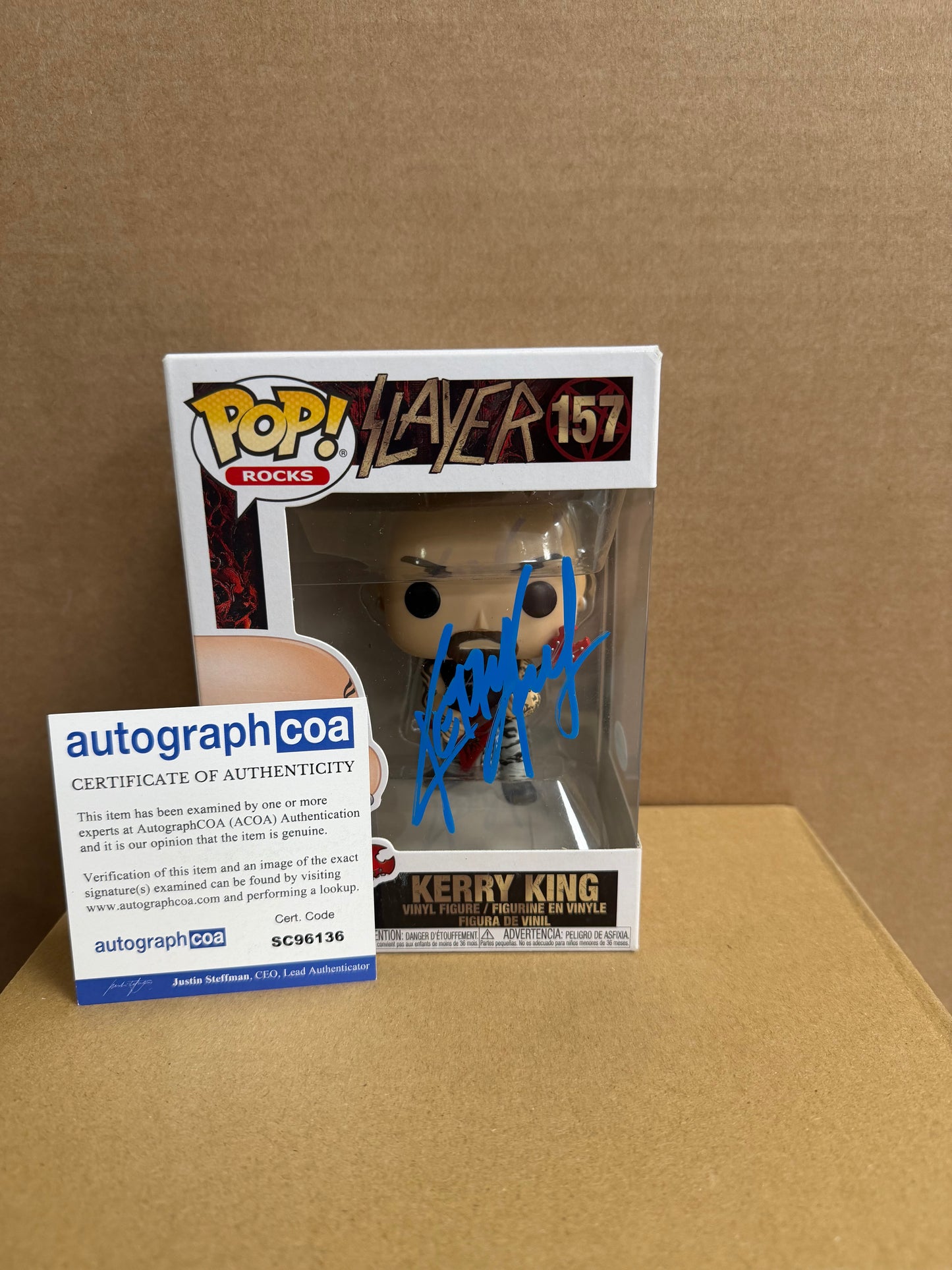 Funko Pop! Rocks Kerry King Signed #157 COA WS