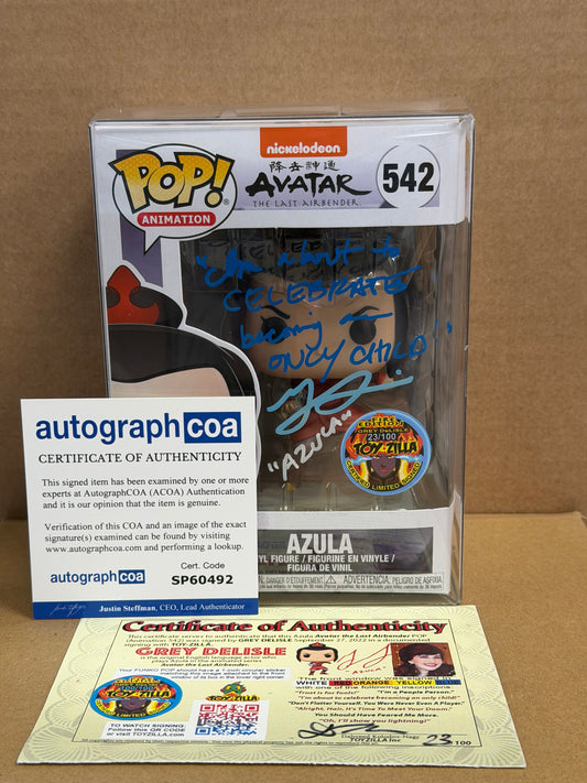 Funko Pop! Anime Avatar The Last Airbender Azula Signed Grey DeLisle COA #542