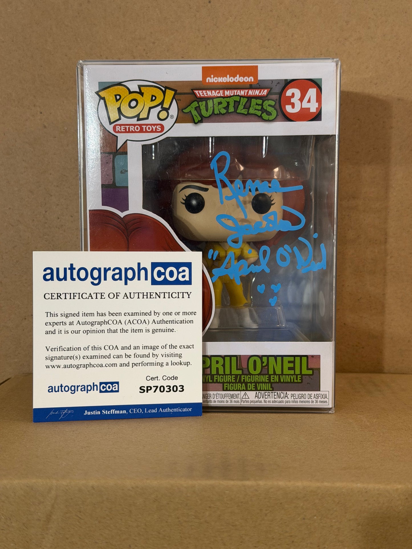 Funko Pop! Animation Teenage Mutant Ninja Turtles April O’Neil Signed Renae Jacob’s COA #34