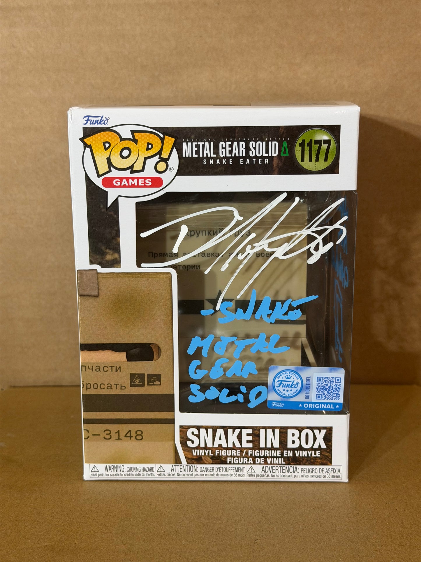 Funko Pop! Games Metal Gear Snake In Box Signed David Hayter #1177