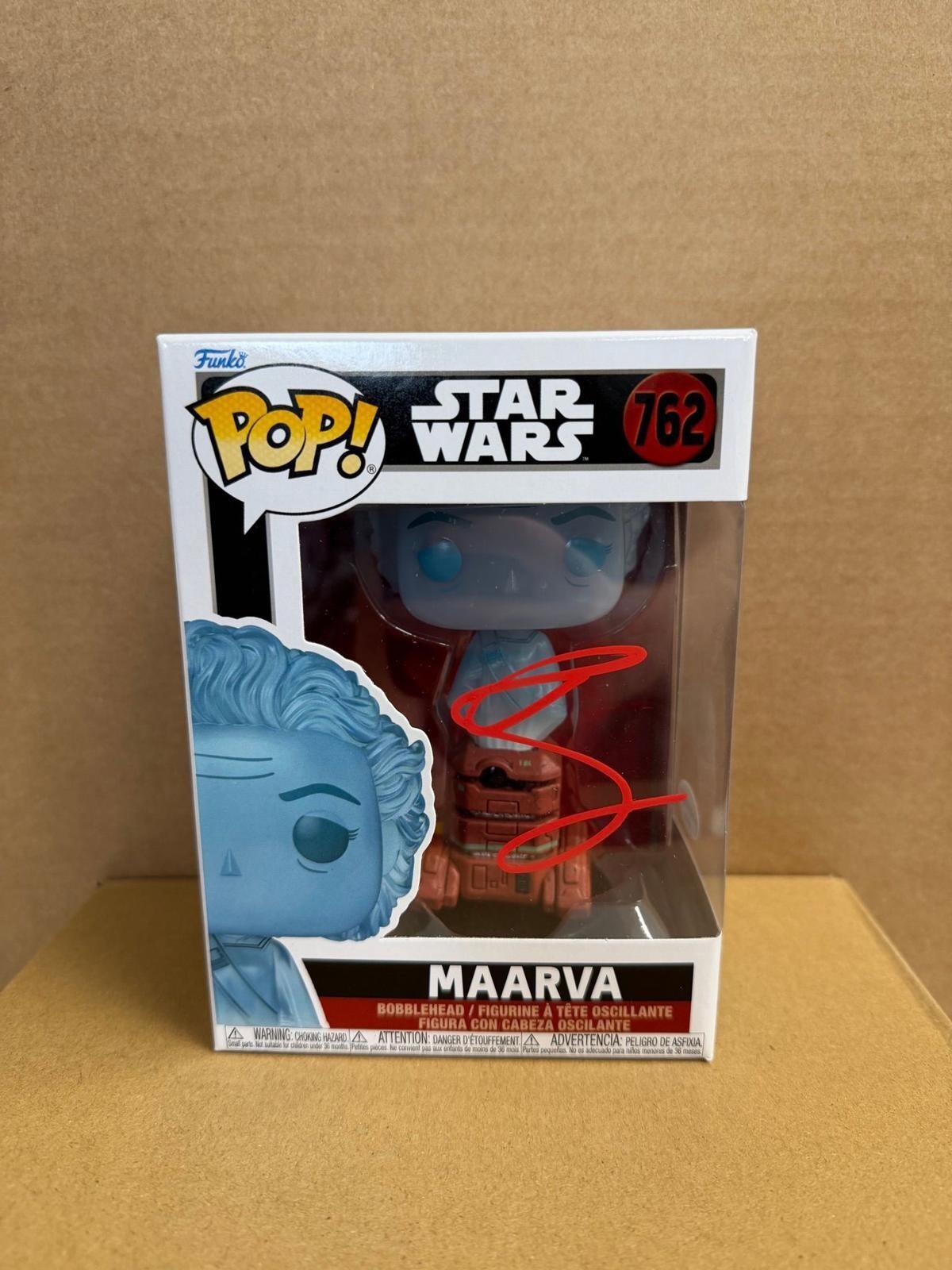 Funko Pop! Star Wars Maarva Signed Fiona Shaw COA #762 WS