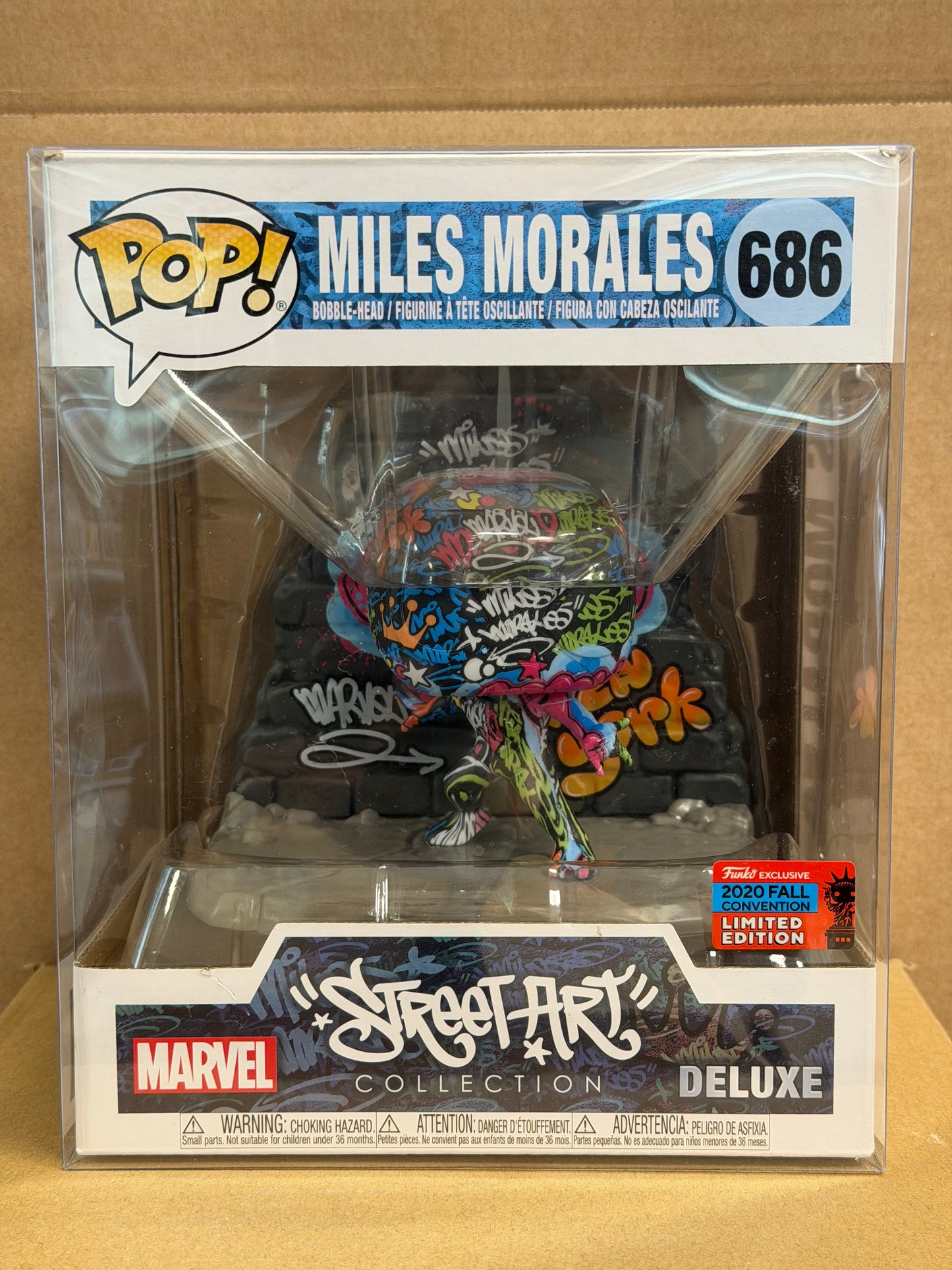 Funko Pop! Marvel Street Art Miles Morales #686 NYCC 2020 Limited Edition + Protector