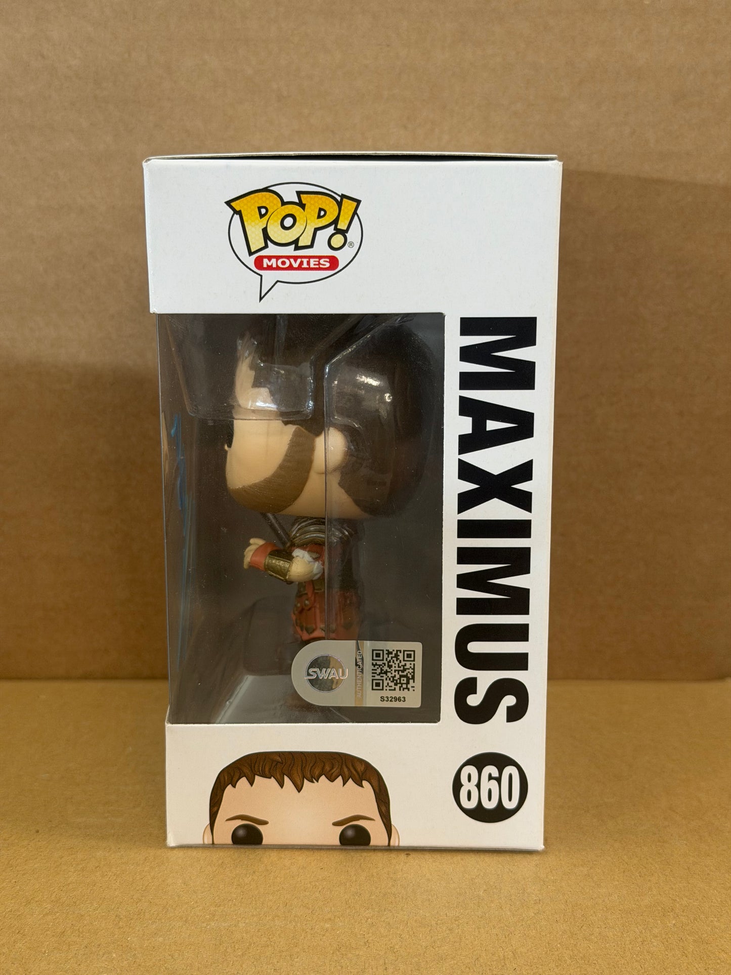 Funko Pop! Movies Gladiator Maximus Signed Russel Crowe #860 Free Magentic Stack