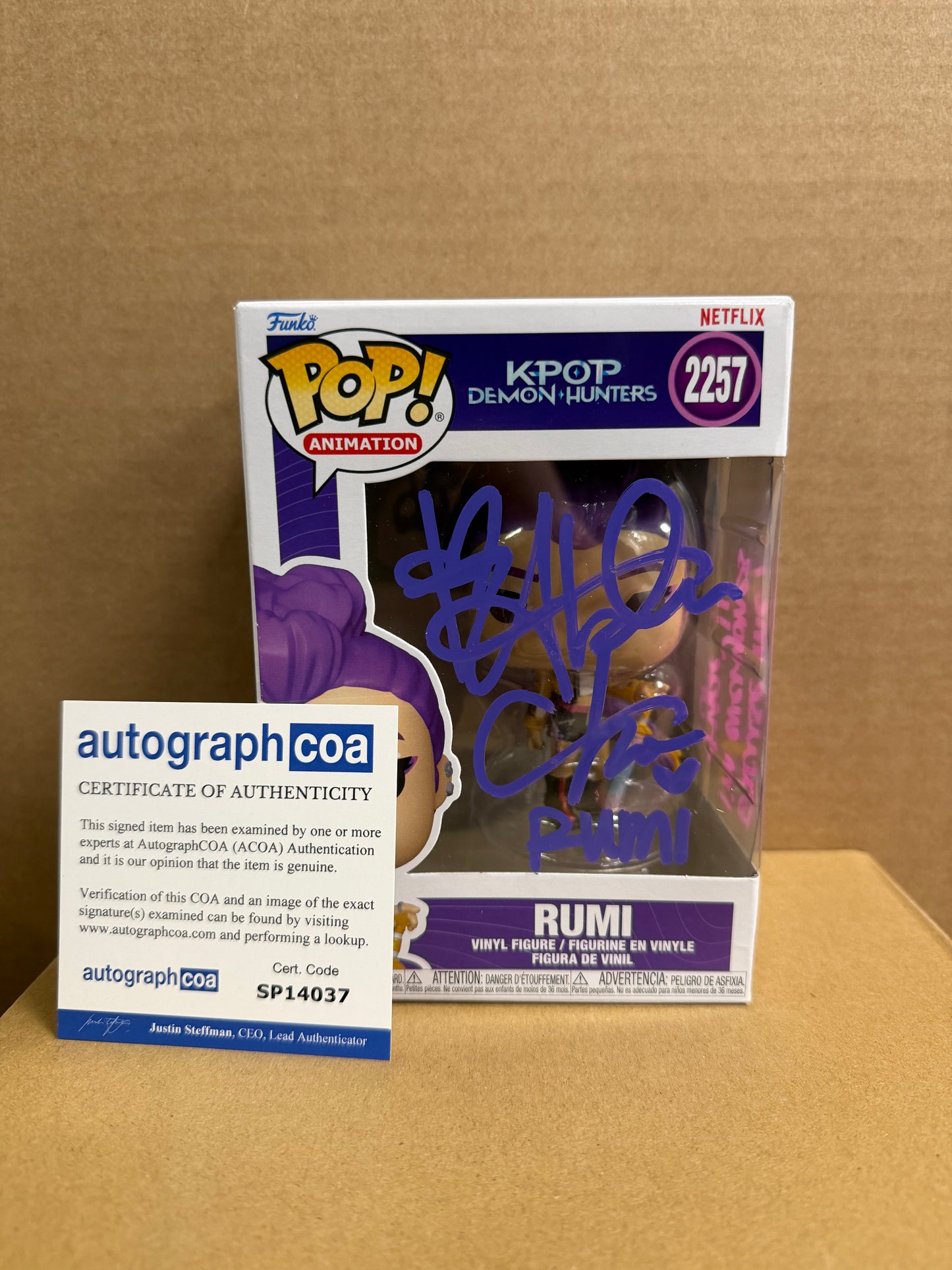 Funko Pop! Animation Kpop Demon Hunters Rumi Signed Arden Cho #2257