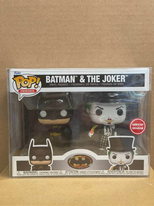 Funko Pop! Dc! Batman & The Joker 2  Pack GameStop Exclusive Protector