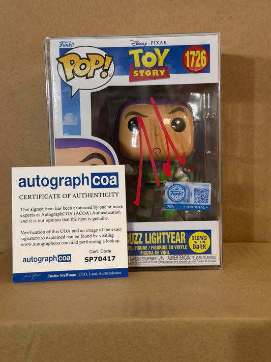 Funko Pop! Disney Toy Story Buzz Lightyear Signed Tim Allen COA #1726
