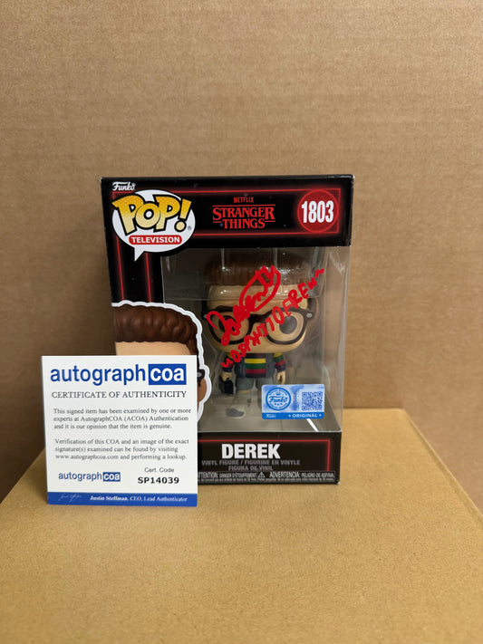 Funko Pop! Television Stranger Things Derek Signed Jake Connely COA #1803