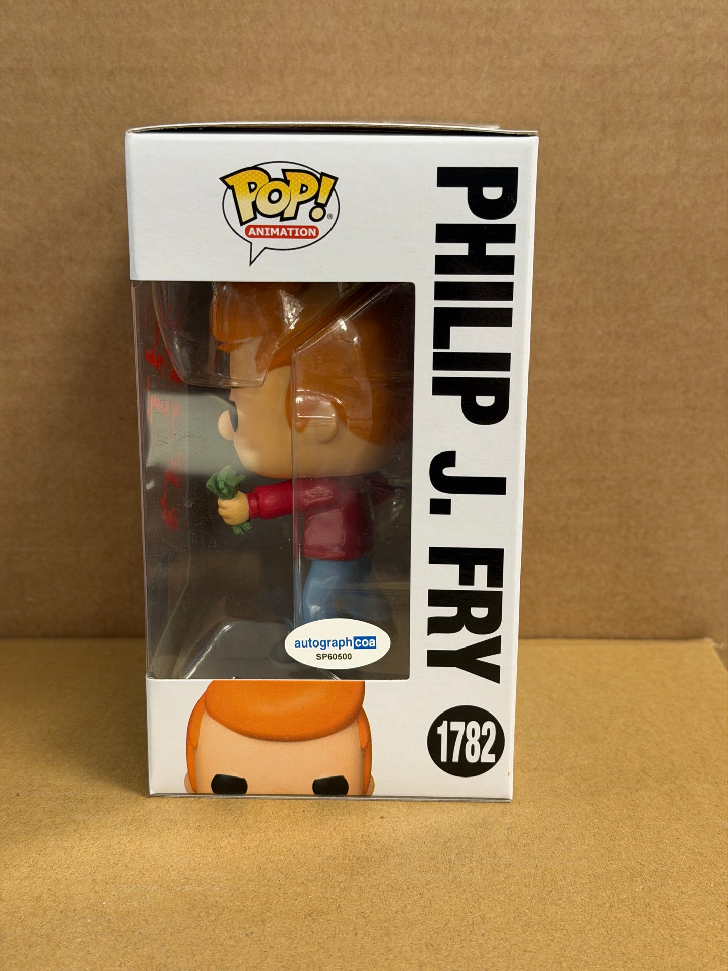 Funko Pop! Animation Futurama Philip J. Fry Signed Billy West COA #1755