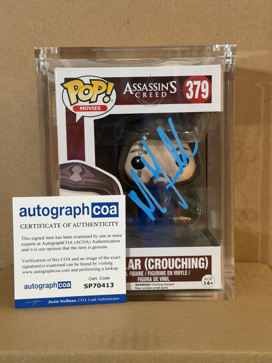 Funko Pop! Movies Assasins Creed Aguilar Signed Michael Fassbender COA #379