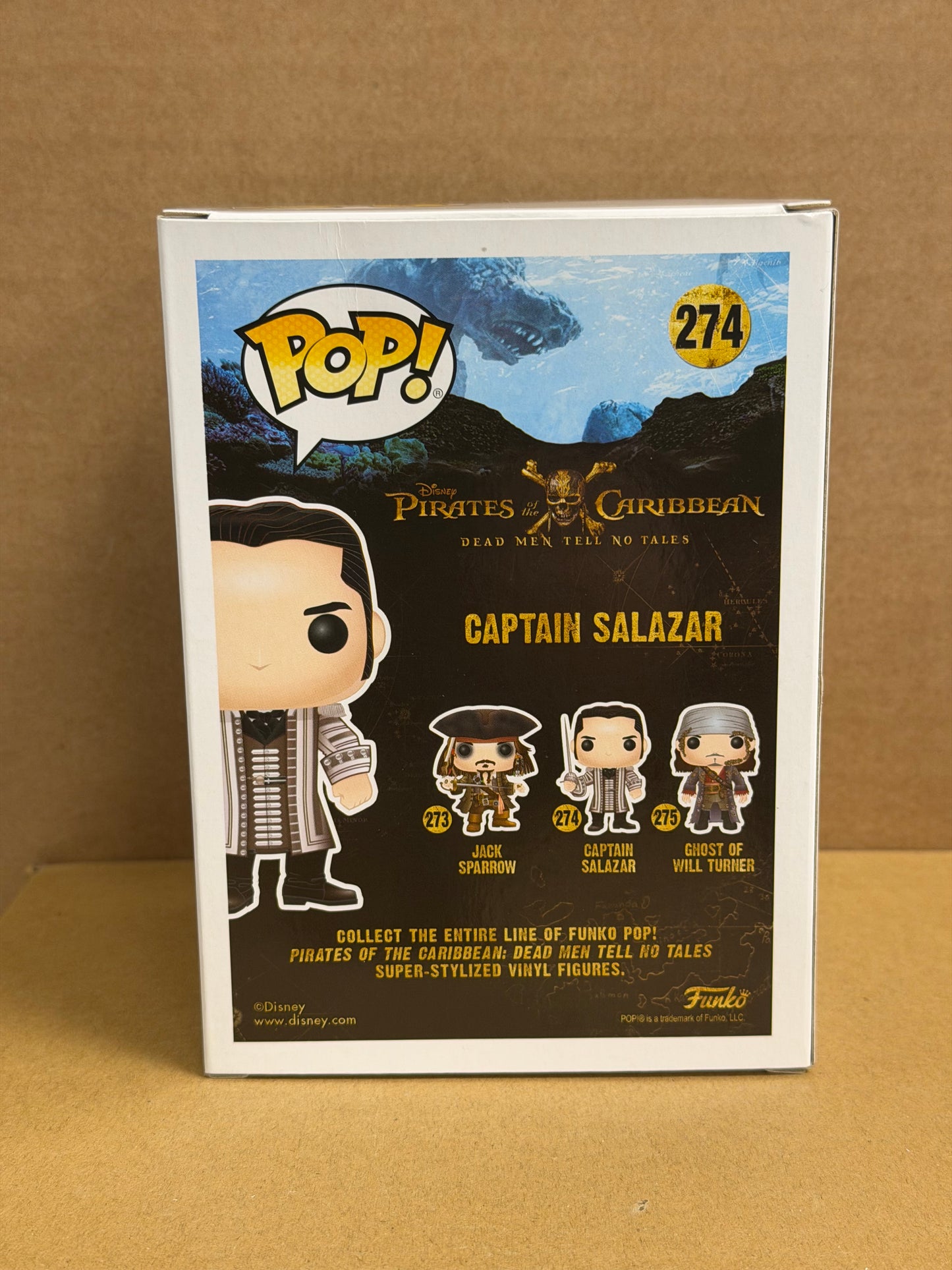 Funko Pop! Movies Pirates Of The Caribbean Captain Salazar Signed Javier Bardem COA #274 WS