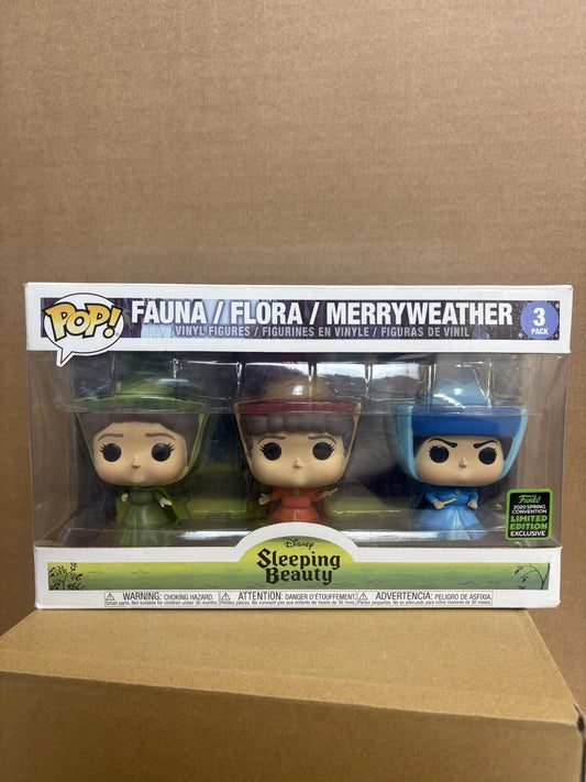 Funko Pop! Disney Sleeping Beauty - Fauna/ Flora/ Merryweather- 3 Pack ECC Exclusive