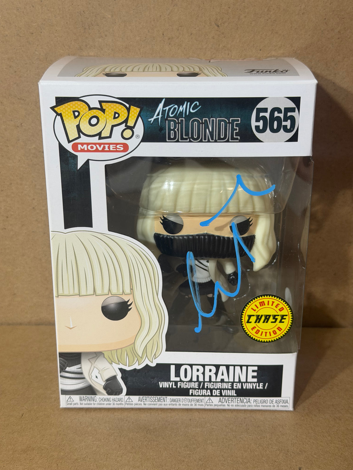 Funko Pop! Movies Atomic Blonde Chase Signed Charlize Thezron COA #565