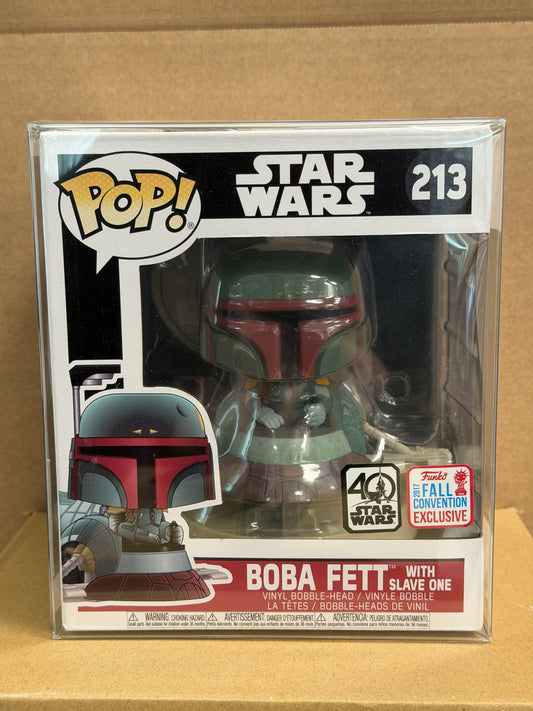 Funko Pop! Star Wars Boba Fett #213 Fall Convention Exclusive + Protector