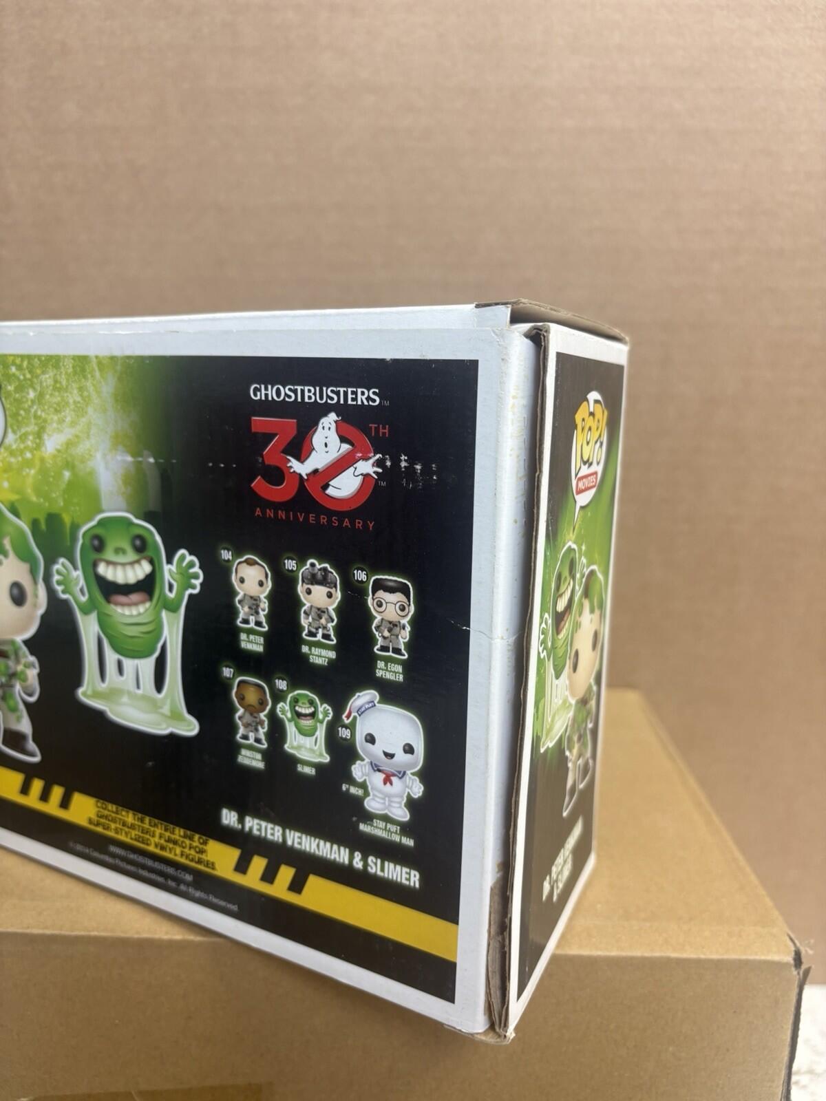 Funko Pop! Movies Dr. Peter Venkman & Slimer 2 Pack Box Damage