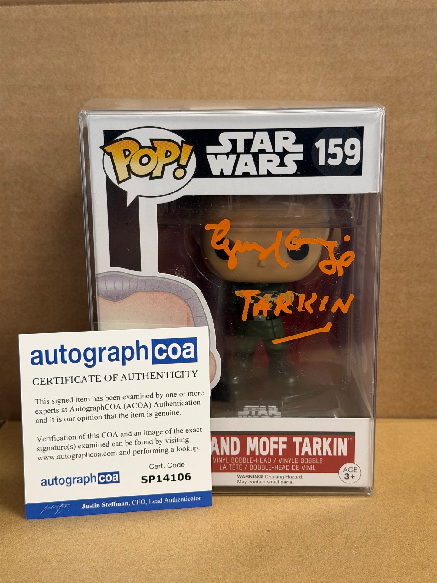 Funko Pop! Star Wars Grand Moff Tarkin Signed Guy Henry COA #159 ‘Tarkin’
