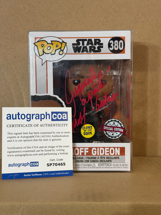 Funko Pop! Star Wars Moff Gideon Signed Giancarlo Esposito COA #380