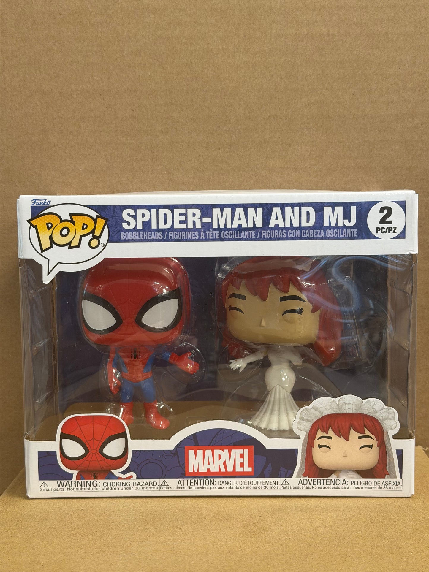 Funko Pop! Marvel Spider-Man And MJ 2 Pack + Free Protector!
