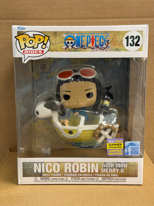 Funko Pop! Rides Anime One Piece Nico Robin With Mini Merry II #132 2025 Convention