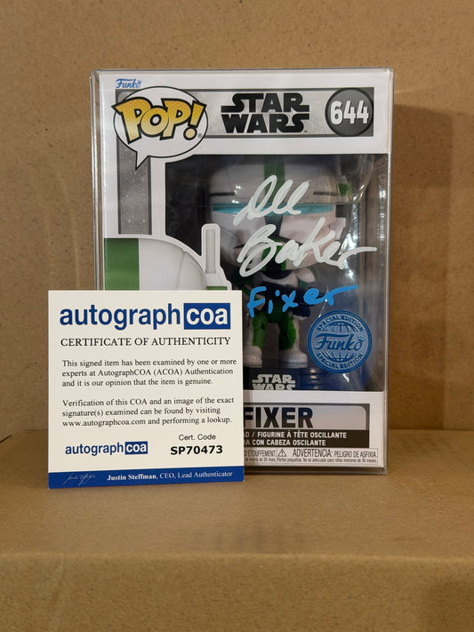 Funko Pop! Star Wars Fixer Signed Dee Baker COA #644 Special Edition