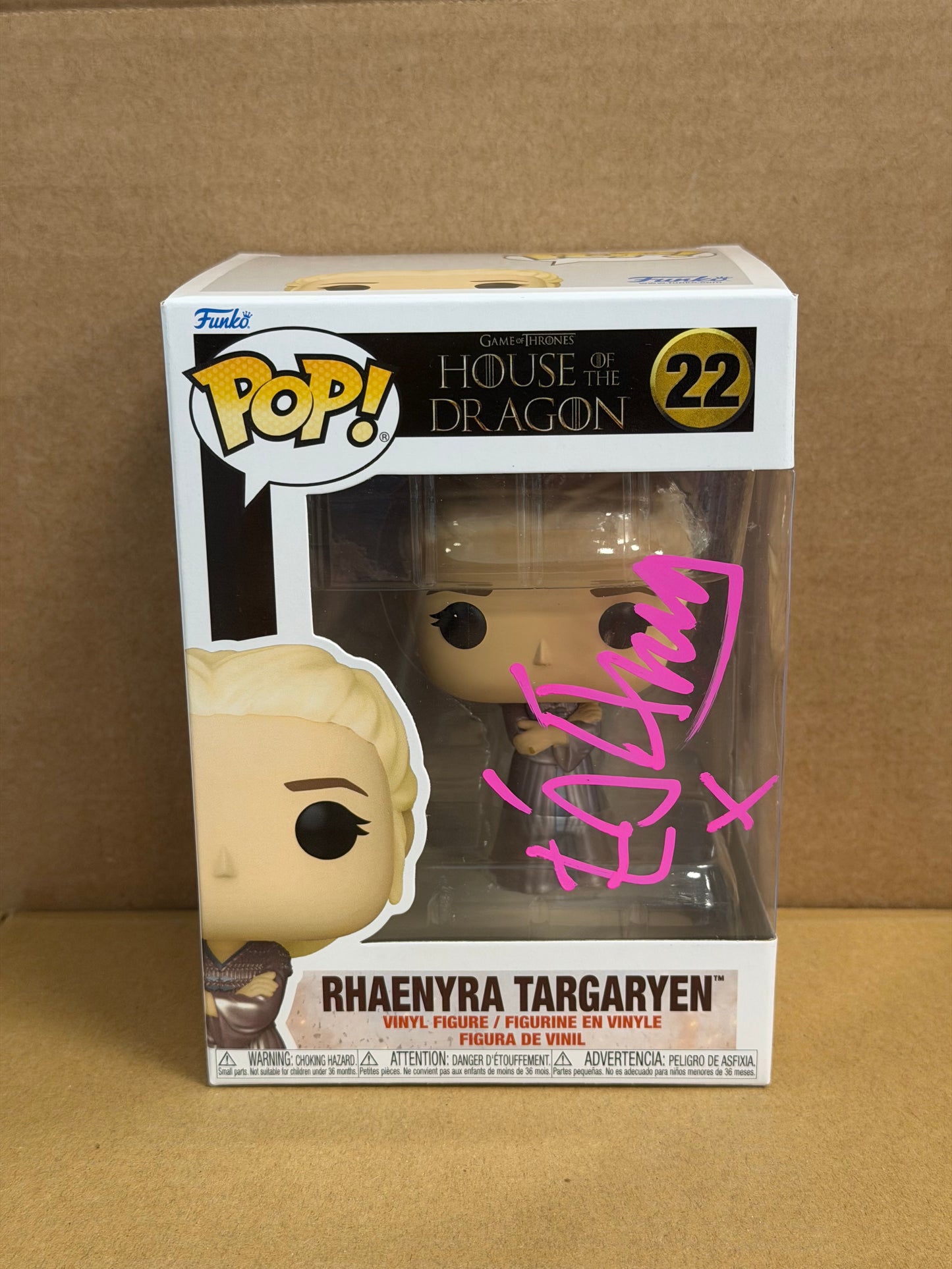 Funko Pop! Television House Of The Dragon Rhaneyra Targaryen Signed Emma D’arcy COA #22 WINDOW CREASE
